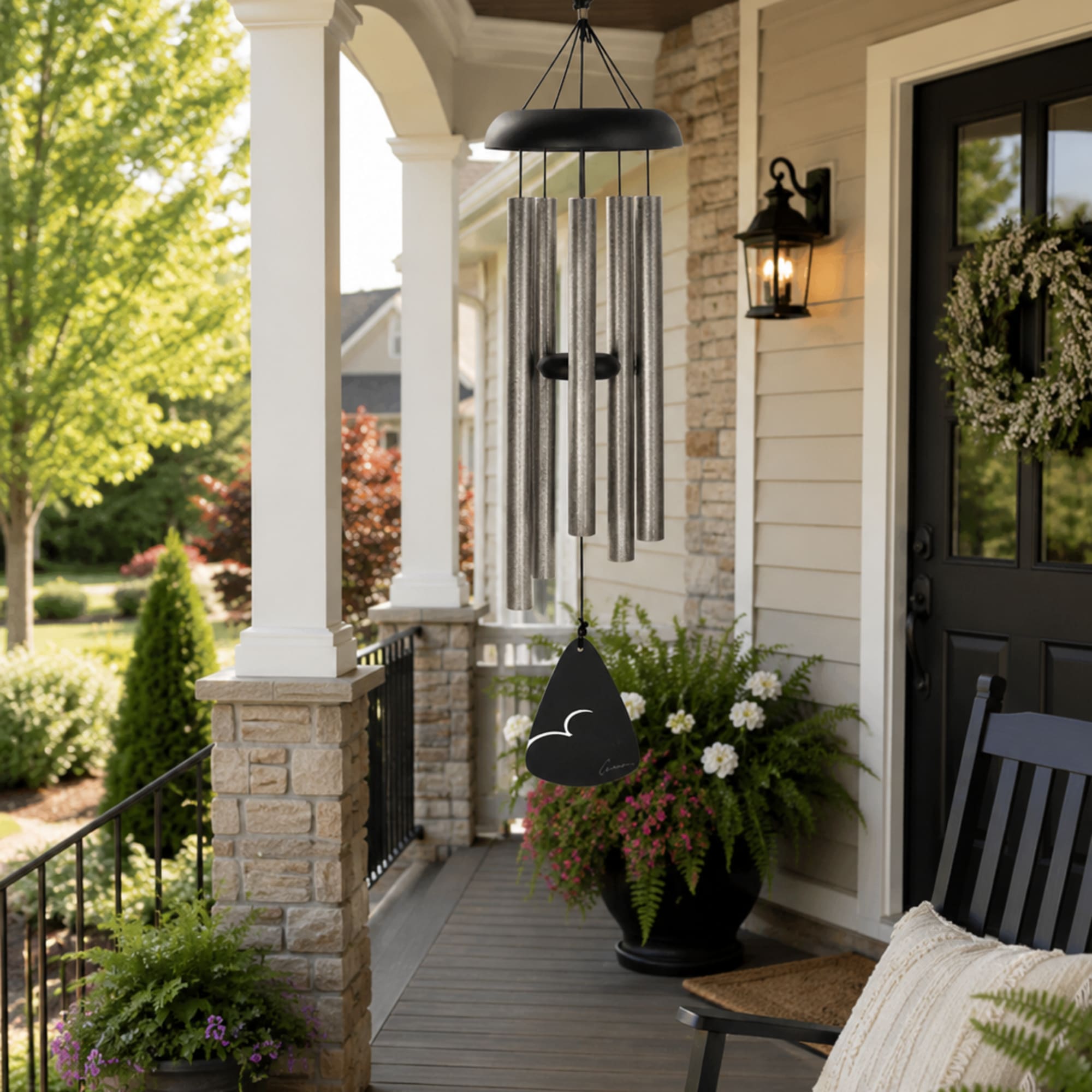 Powder-coated aluminum wind chimes make a timeless gift for birthdays, anniversaries, retirement