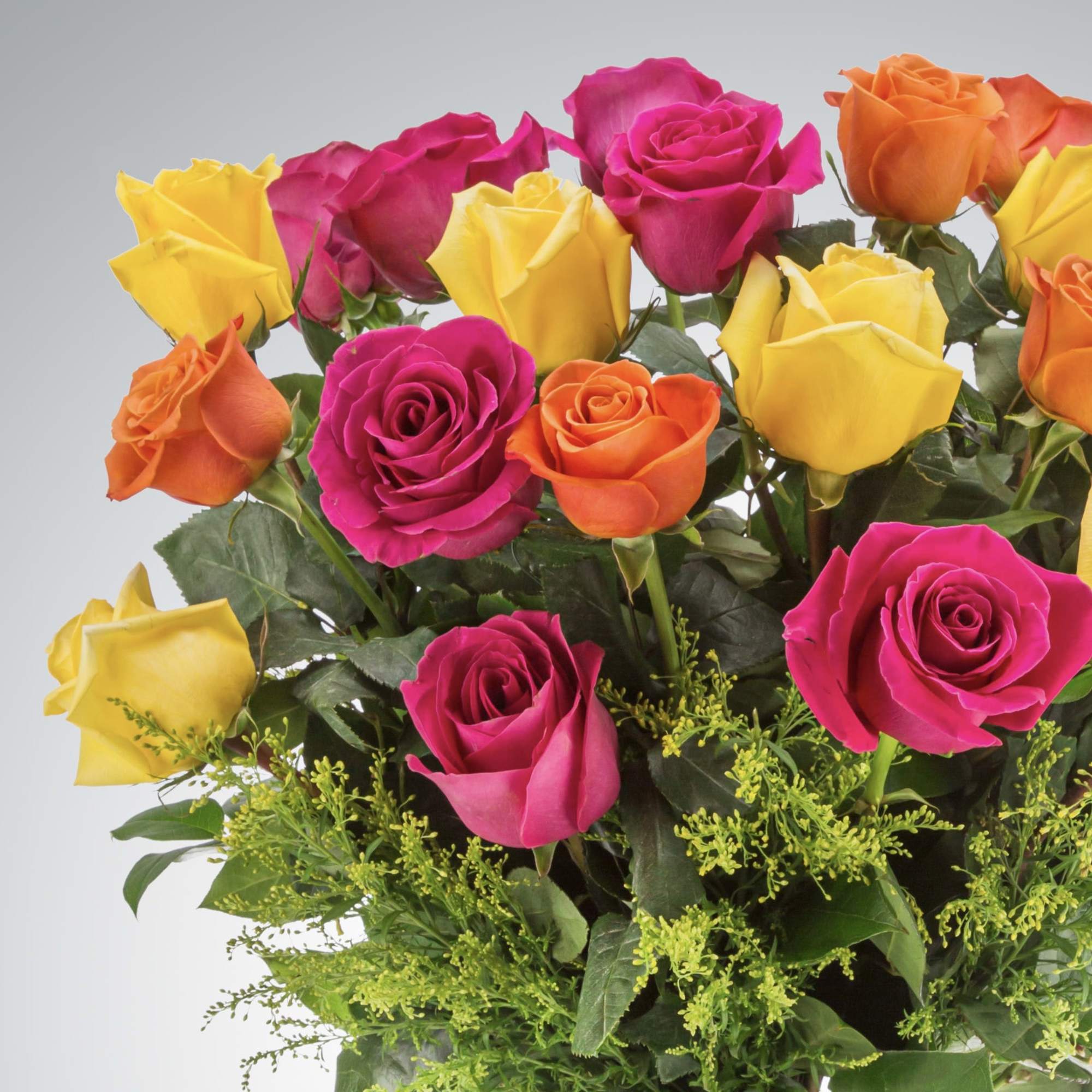 Send an explosion of color with this 24 extra long-stemmed rose arrangement, photo 2 of 2
