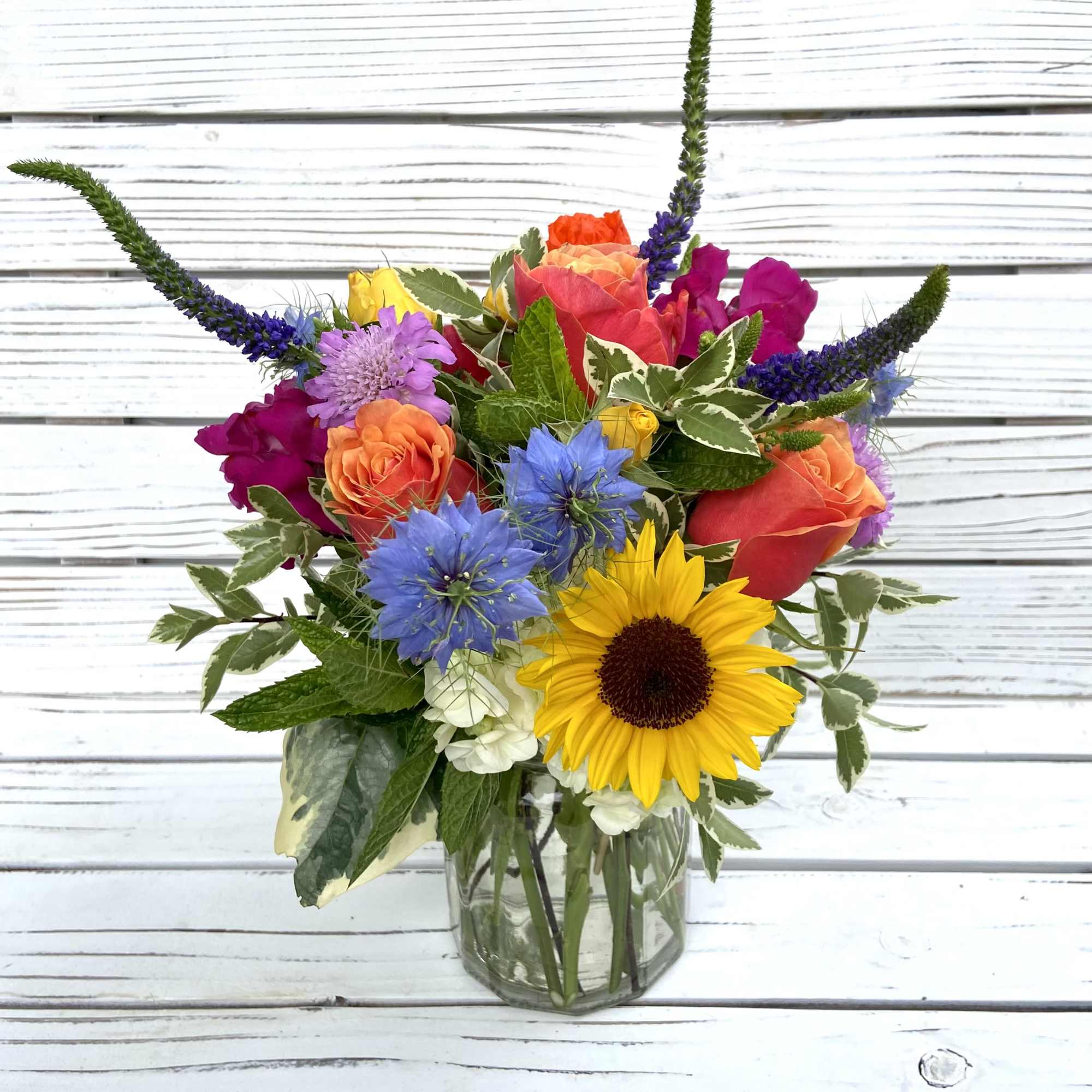 A good portion of the flowers are sourced from Marin farmers markets