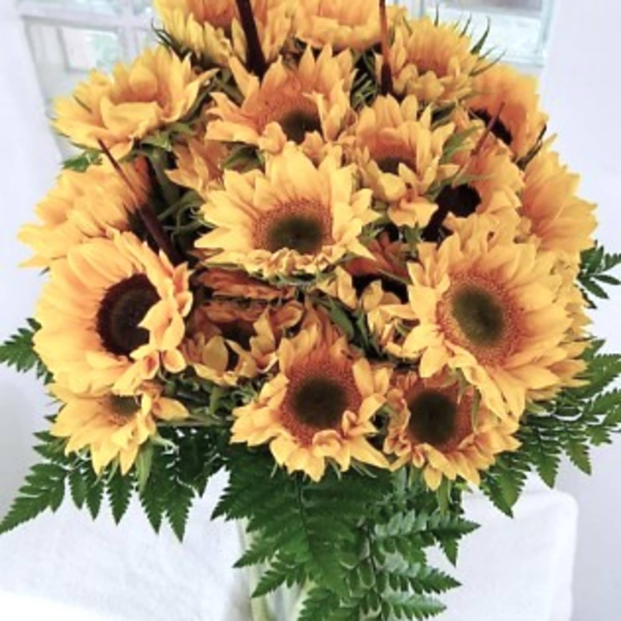 We've filled a vase full of sunflowers (well, at least 25) to