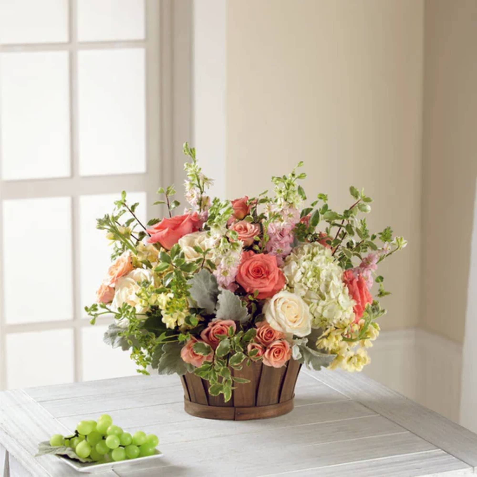 Inspired by French country gardens, this captivating flower bouquet has a Victorian