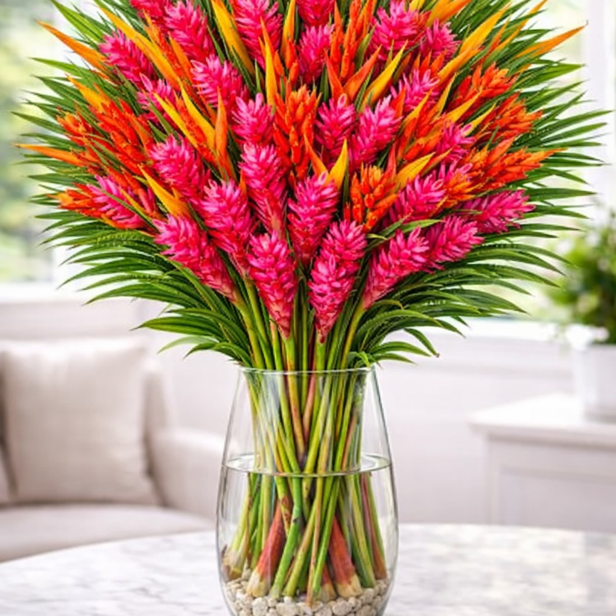 Tropical Explosion is a bold mix of premium tropical flowers designed to