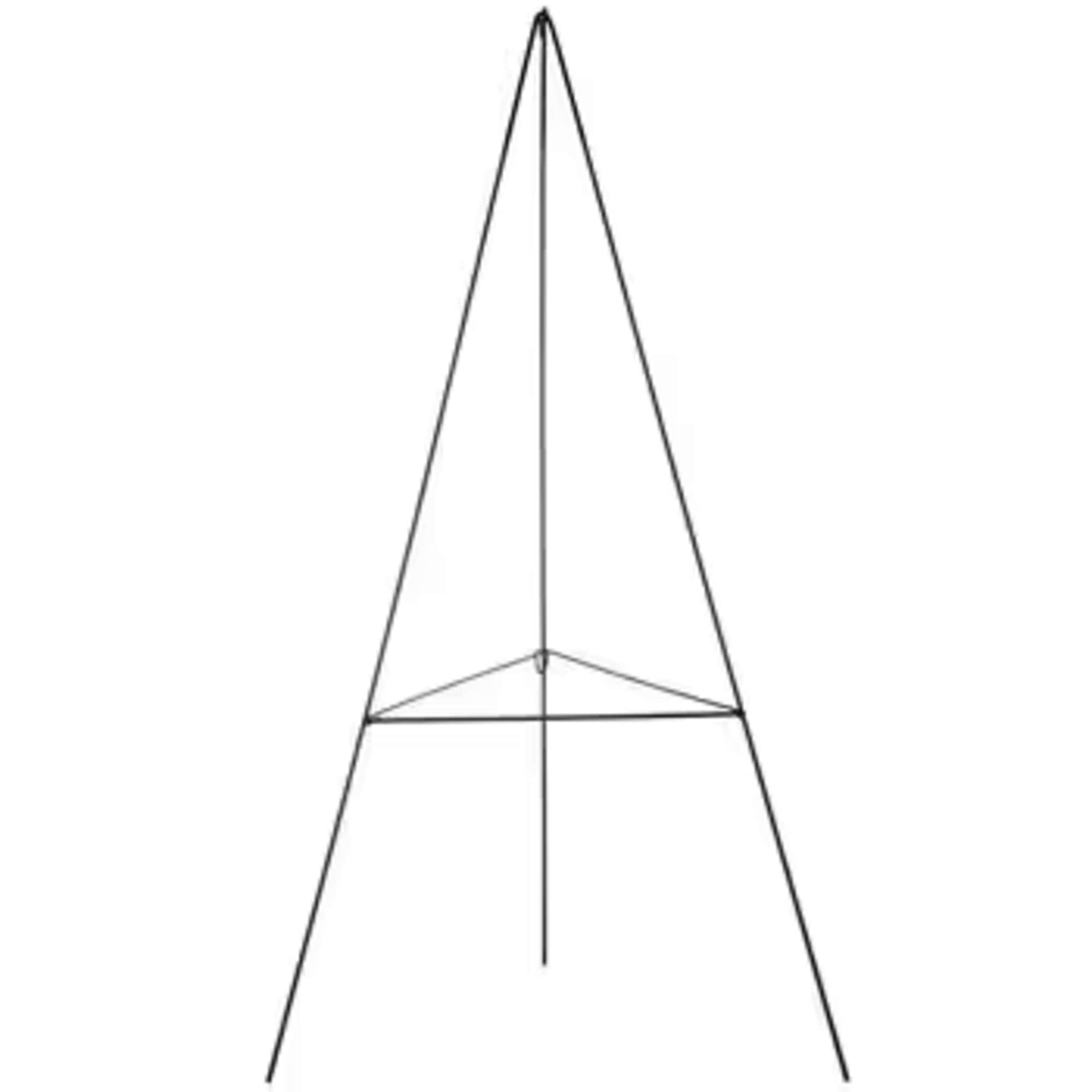 Minimal wire easel stand on a white background