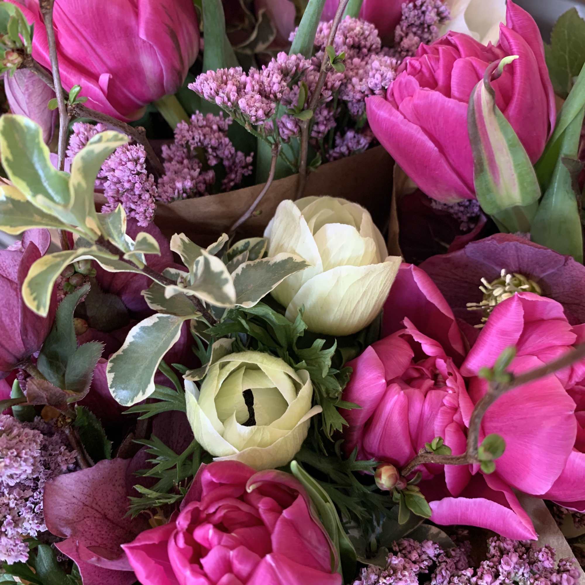 NOTE: This seasonal wrapped bouquet is available for pick up at the, photo 2 of 3