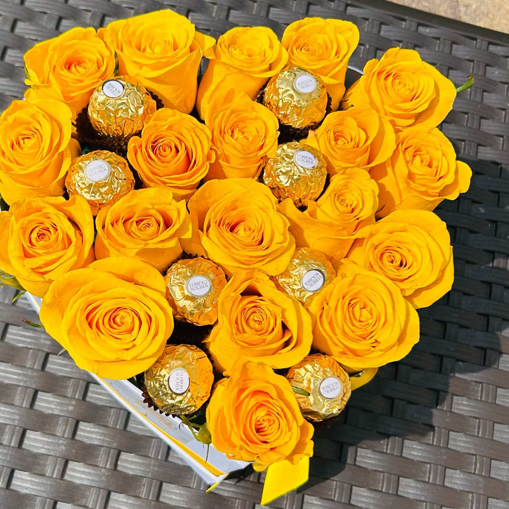 Candy Heart Box is an exclusive design of fresh roses and chocolates, photo 2 of 3