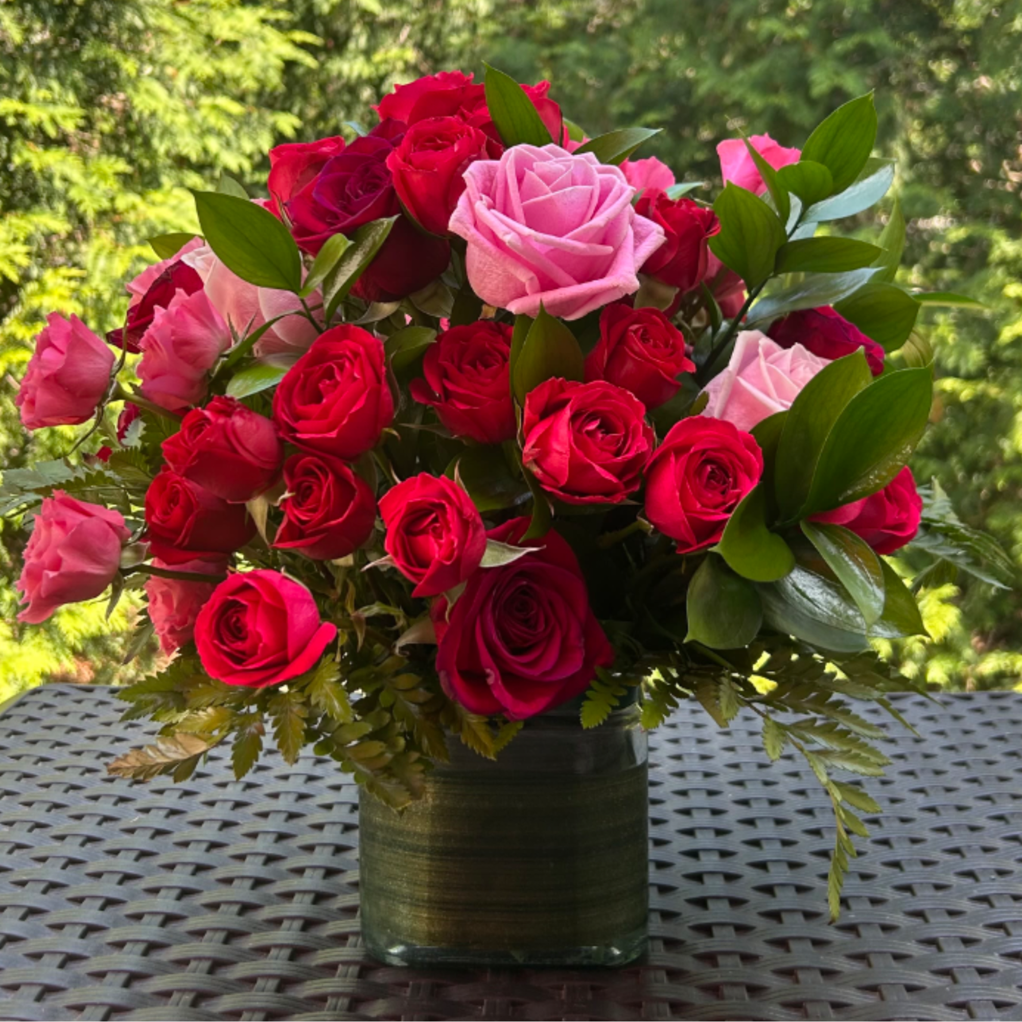 This arrangement a true symbol of luxury.

Bloom Details: Red &amp; Pink Roses, photo 3 of 3