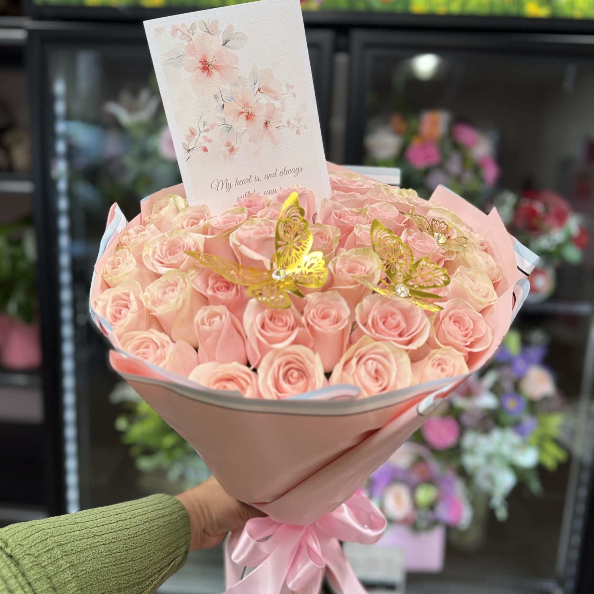 50 PINK ROSES BOUQUET, photo 2 of 2