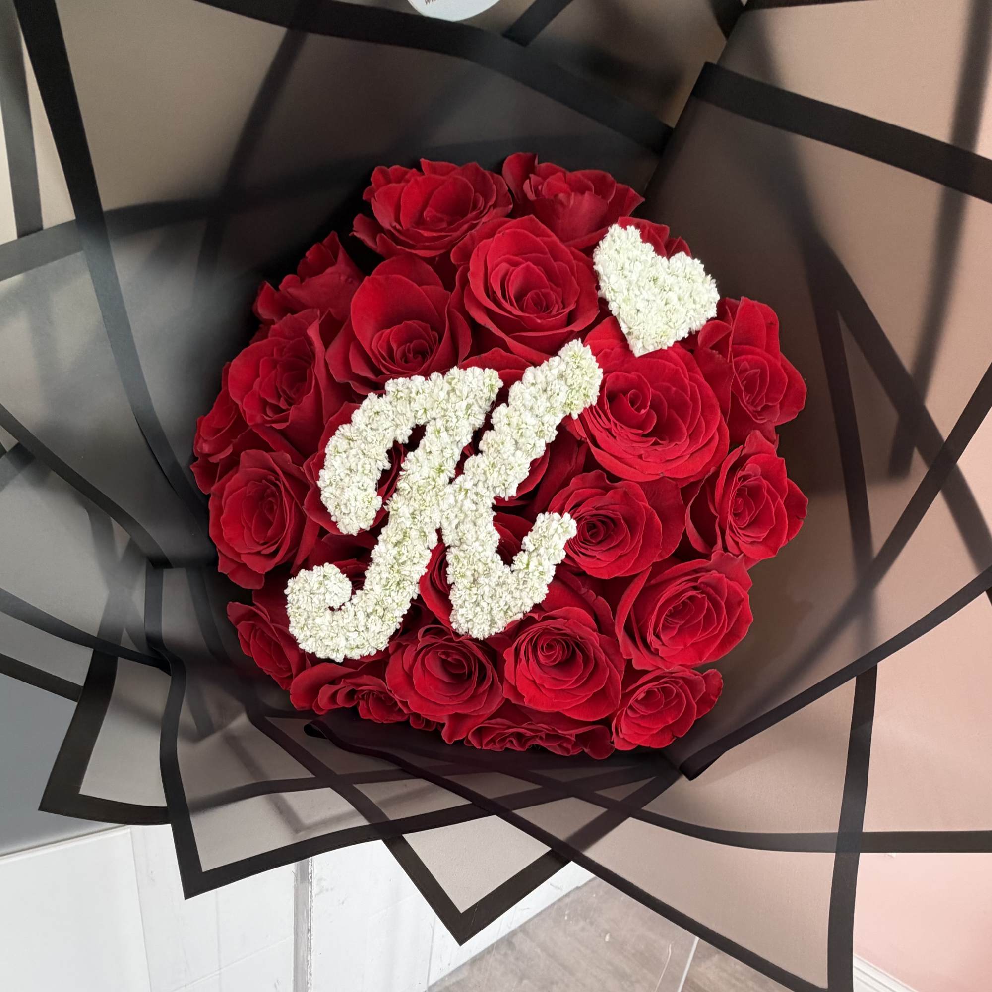 Make a statement with our Initial Love Rose Bouquet, a luxurious arrangement, photo 2 of 7