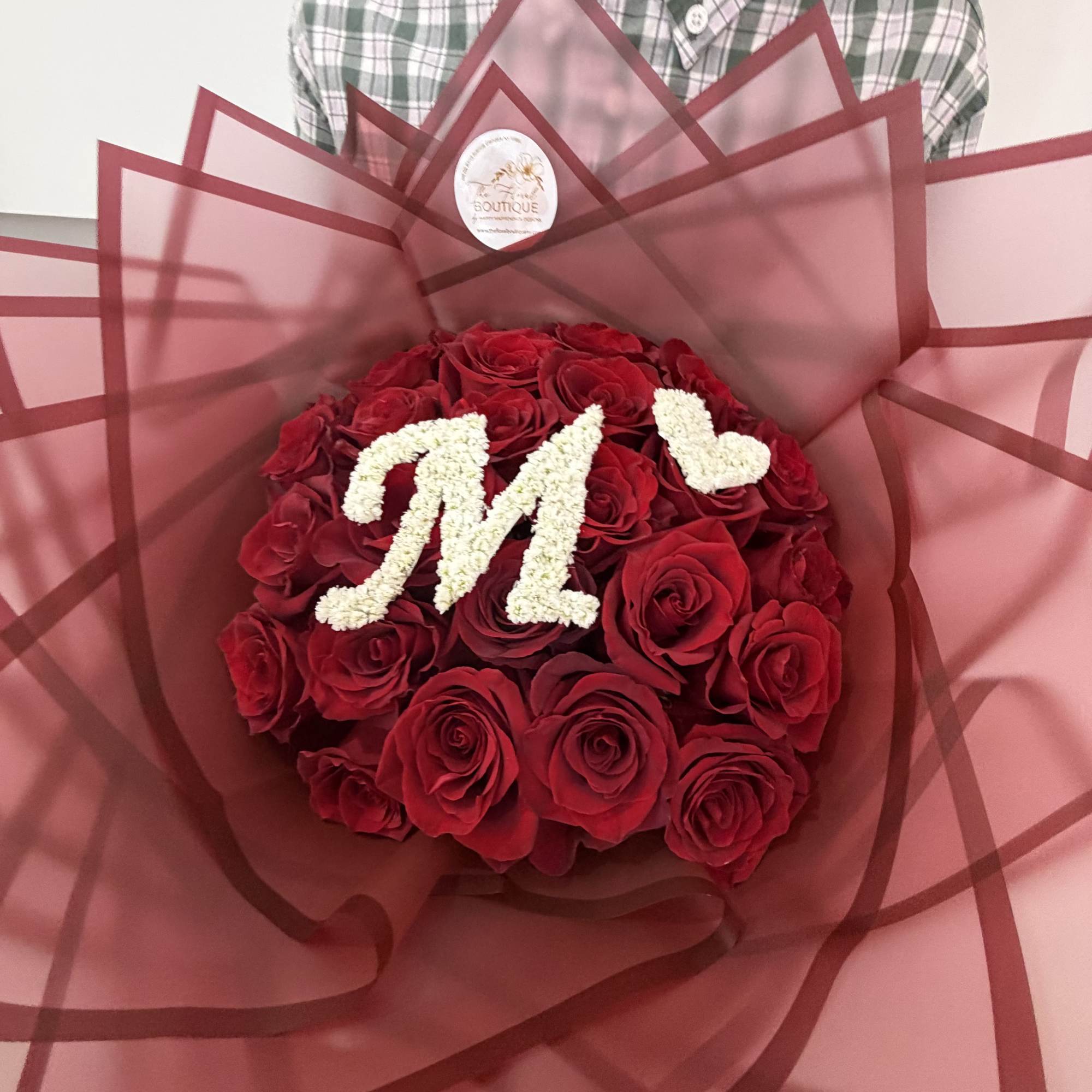 Make a statement with our Initial Love Rose Bouquet, a luxurious arrangement, photo 6 of 7