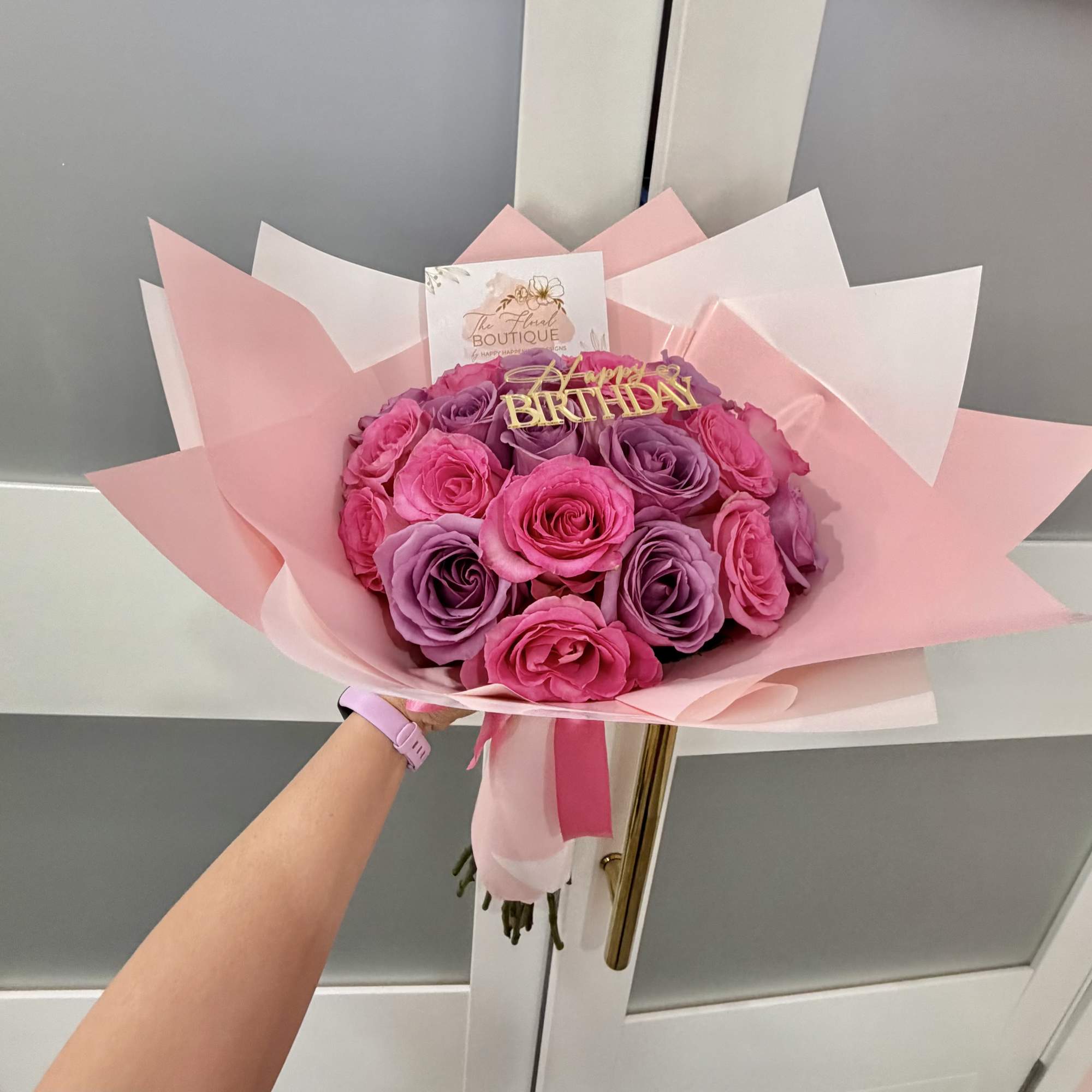 A dreamy and elegant bouquet featuring a luxurious mix of lavender and, photo 2 of 2