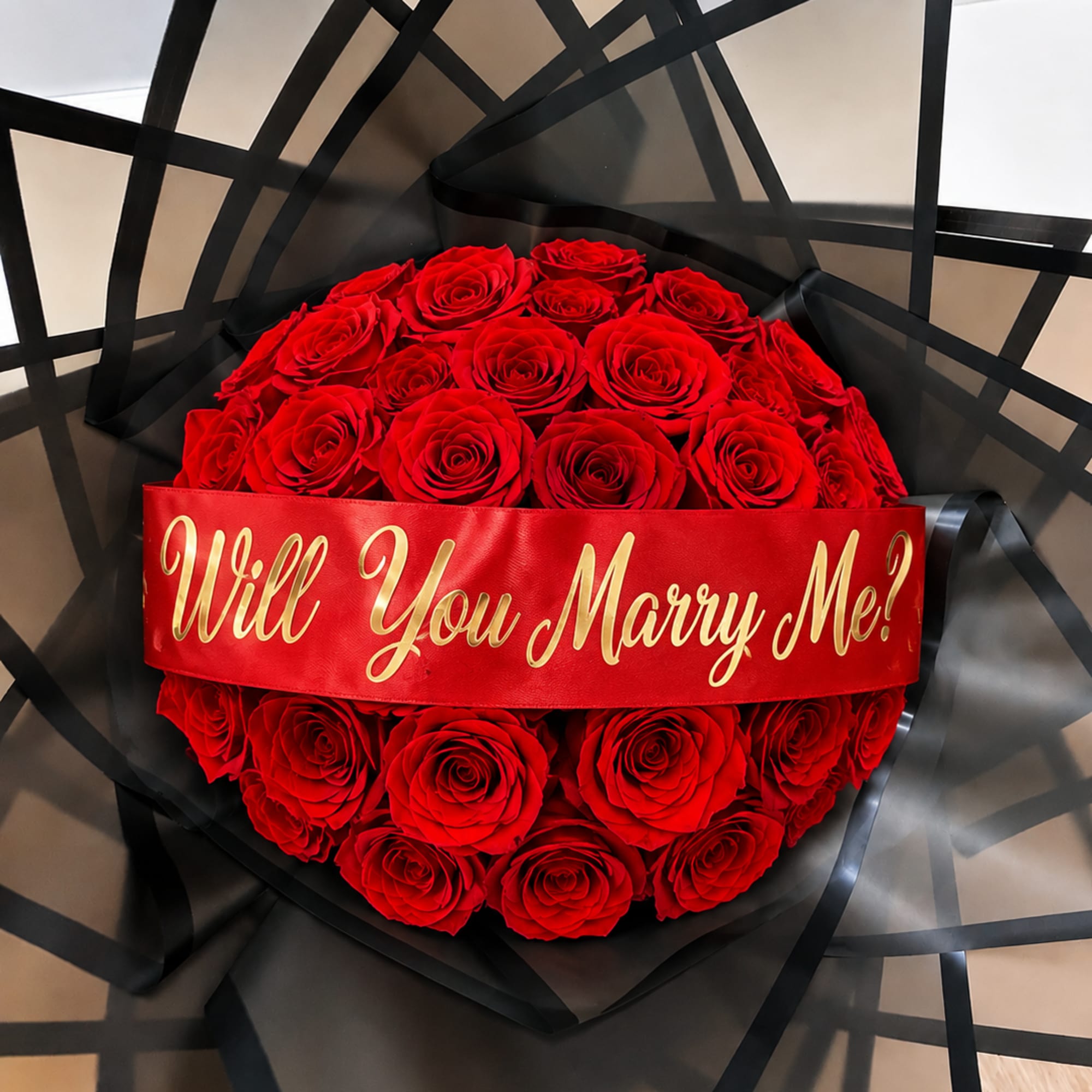 Create an unforgettable moment with our Signature Proposal Bouquet, a luxurious hand-tied