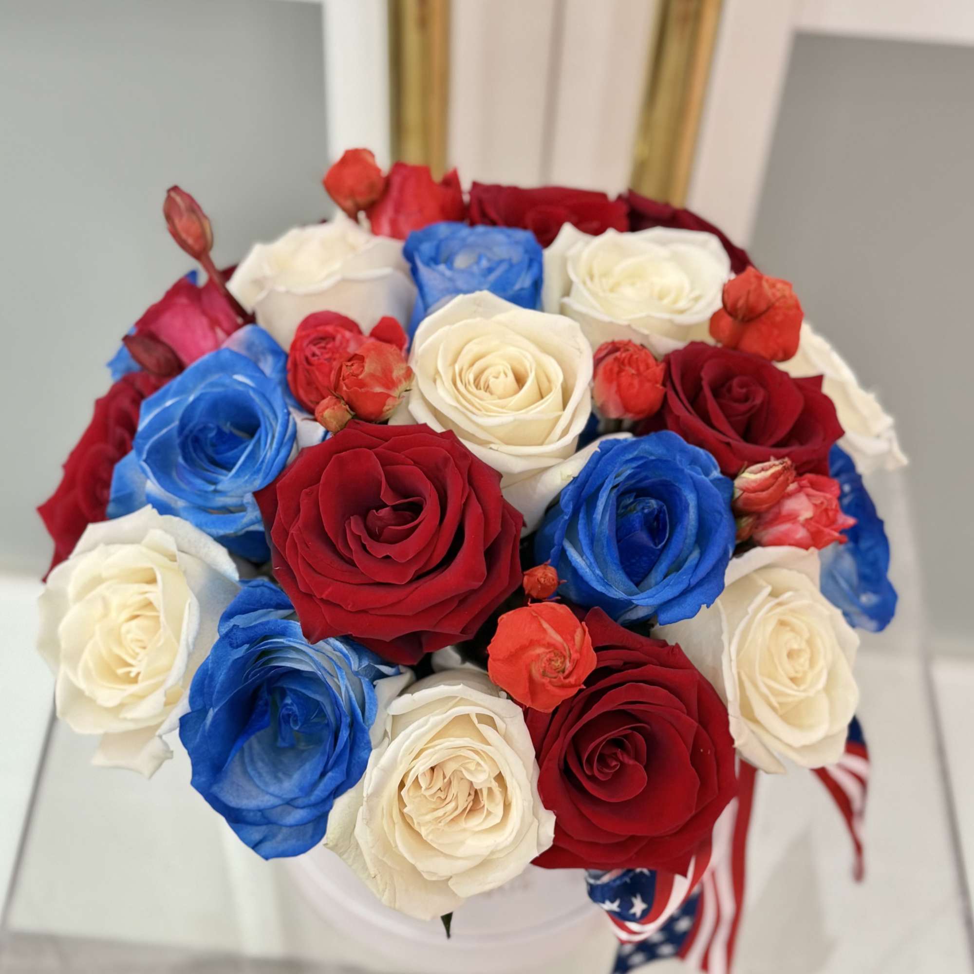 Celebrate America with our Stars &amp; Stripes Rose Box, a timeless arrangement, photo 3 of 3