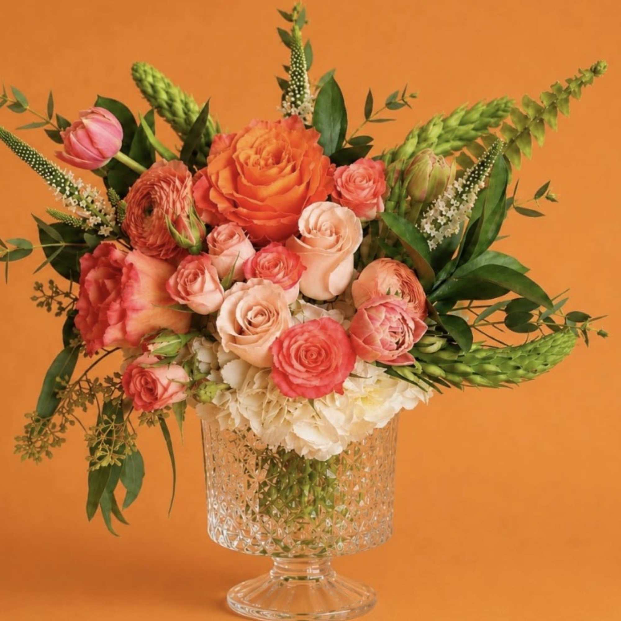 Our Peach &amp; Coral Garden&mdash;a fresh, garden-style arrangement designed in warm peach, photo 2 of 2