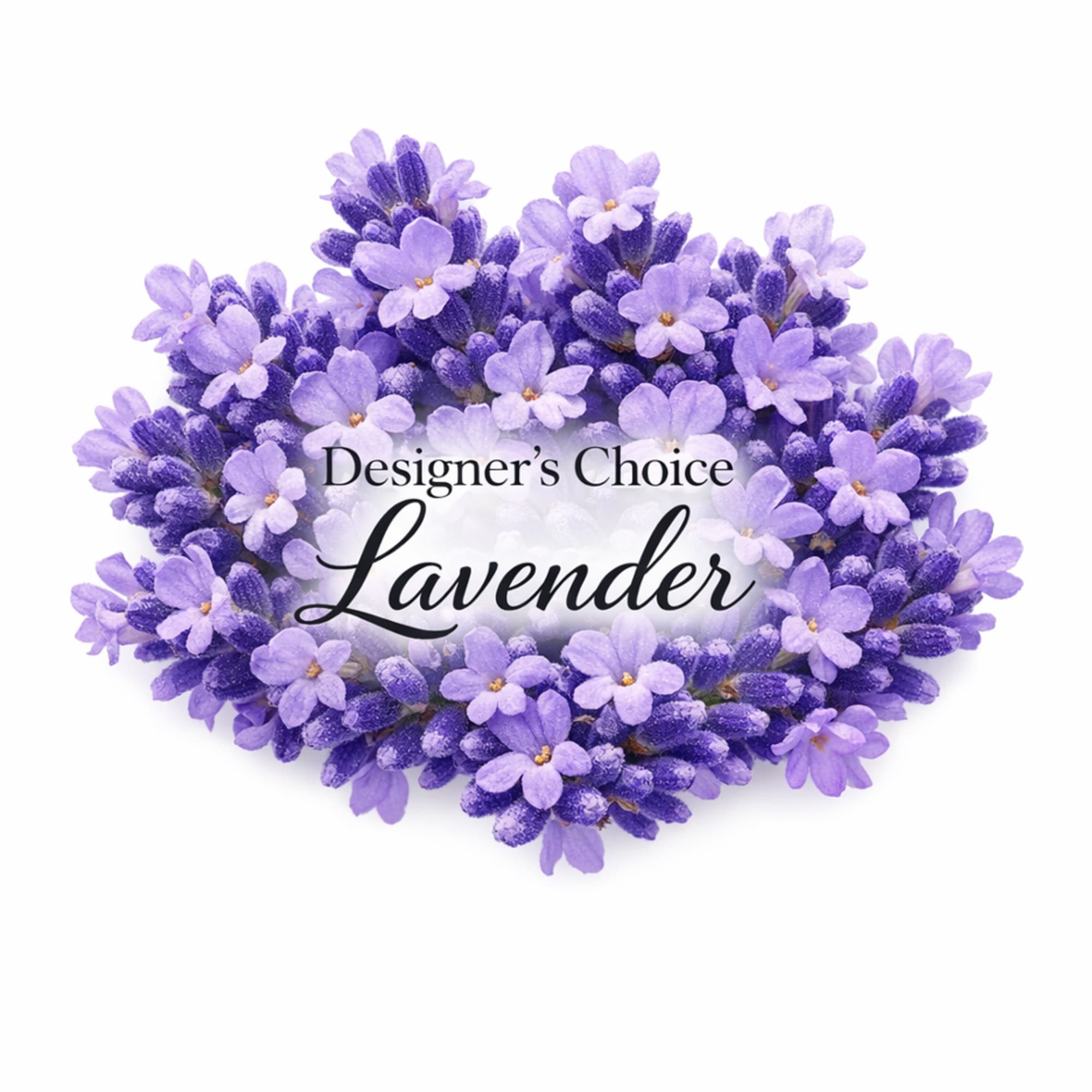 Lavender flower wreath with small purple blossoms