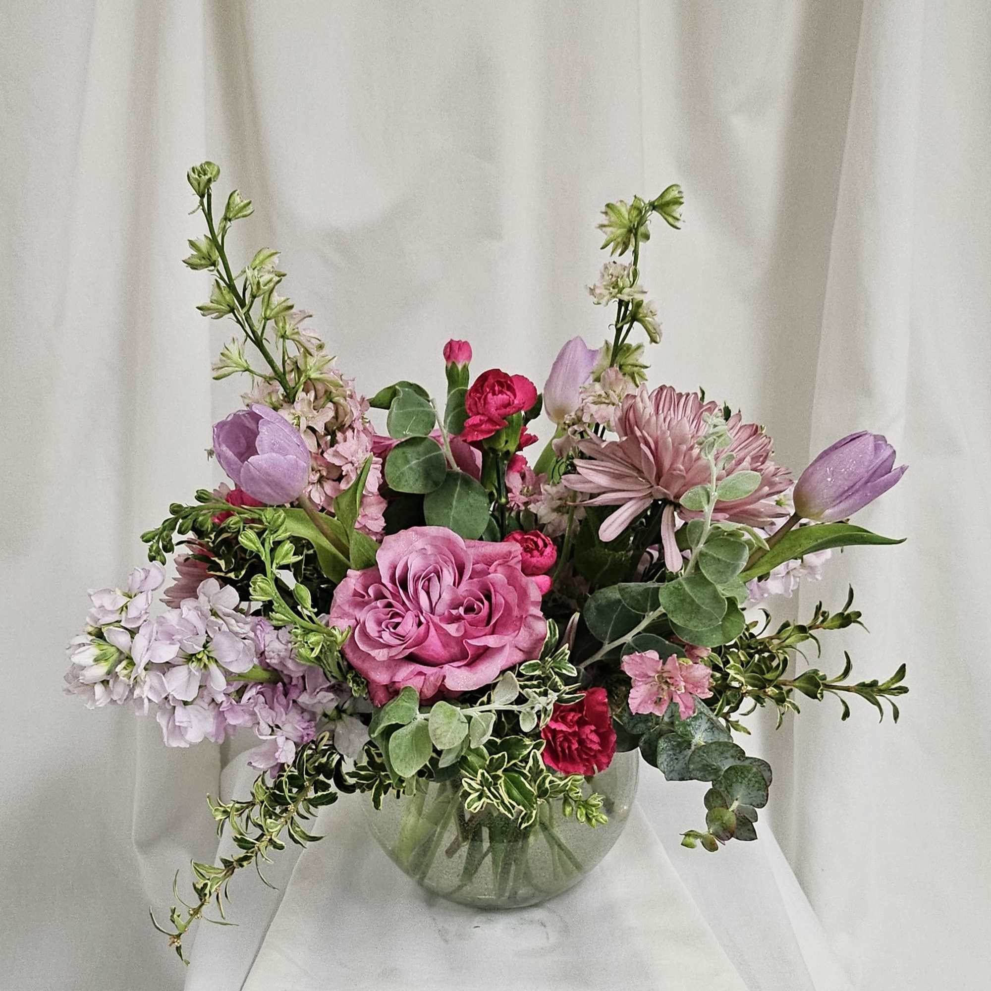 Lavender and Pink  blend of premium  roses and garden must