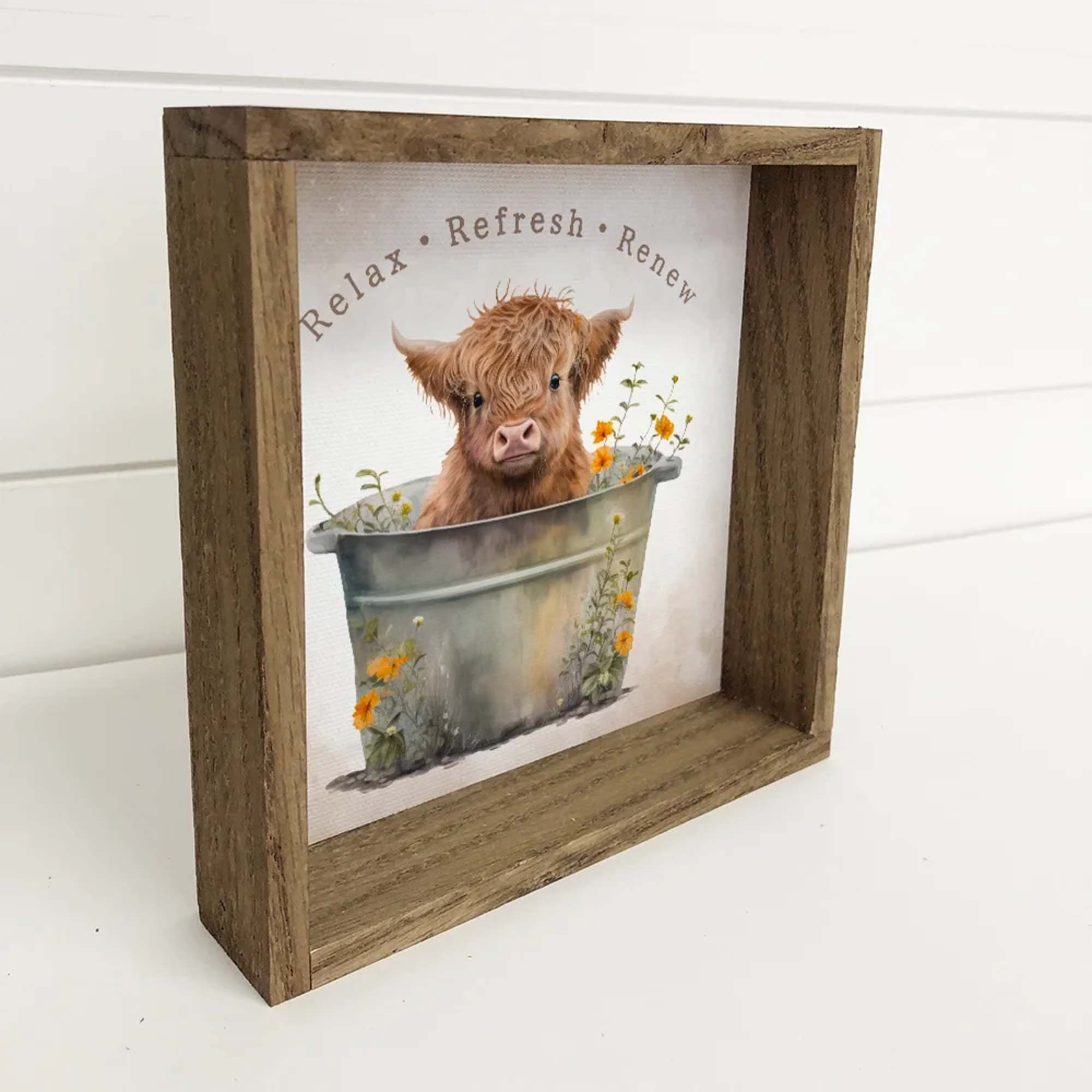 This 11" x 11" loveable highland calf picture will add charm to, photo 2 of 2