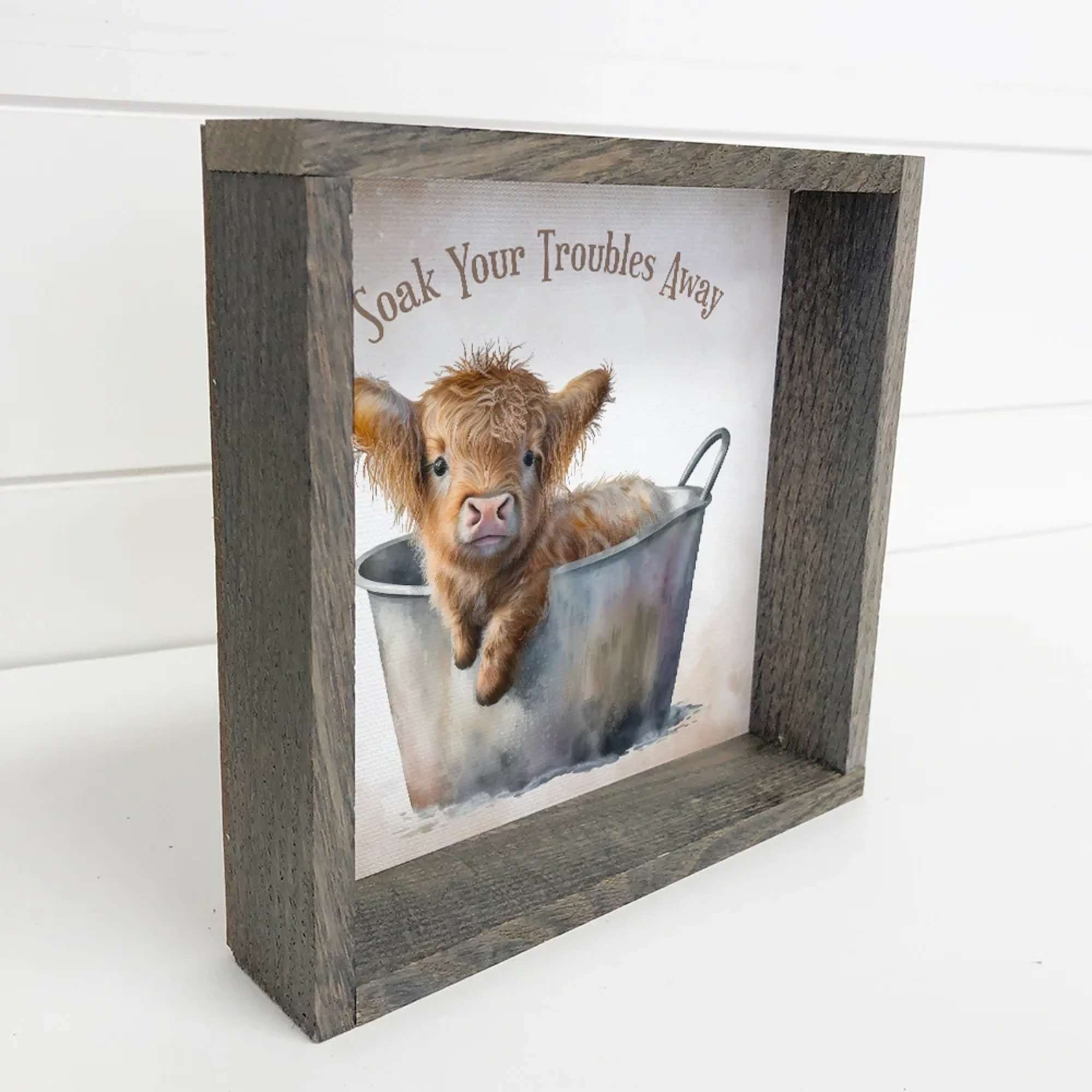 Adorable 11" x 11" Highland Cow Picture, photo 2 of 2