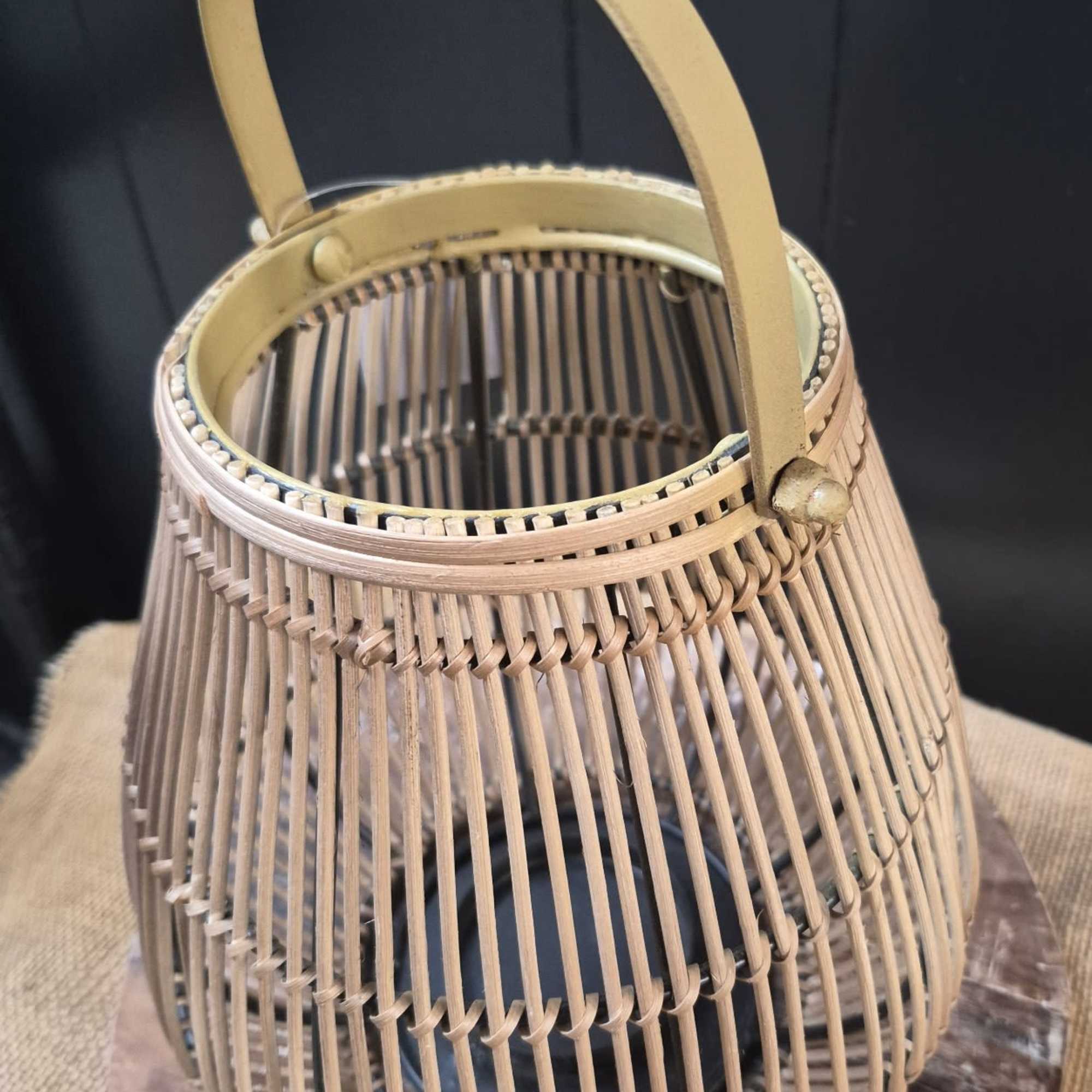 This beautiful rattan 10" lantern is a gift-ready centerpiece
Dimensions:  9" x, photo 2 of 2