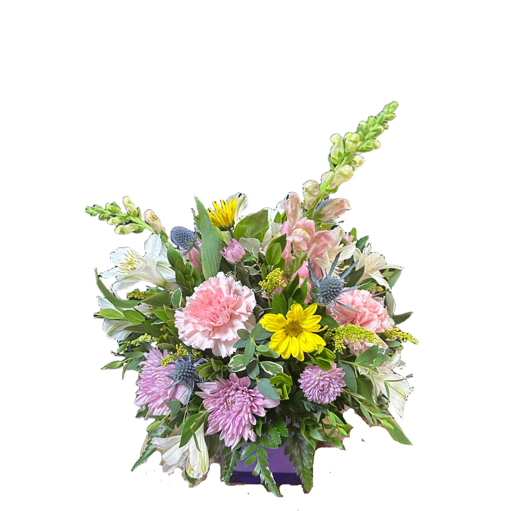 Beautiful mix of lavendar, pink, blue and white flowers., photo 3 of 3