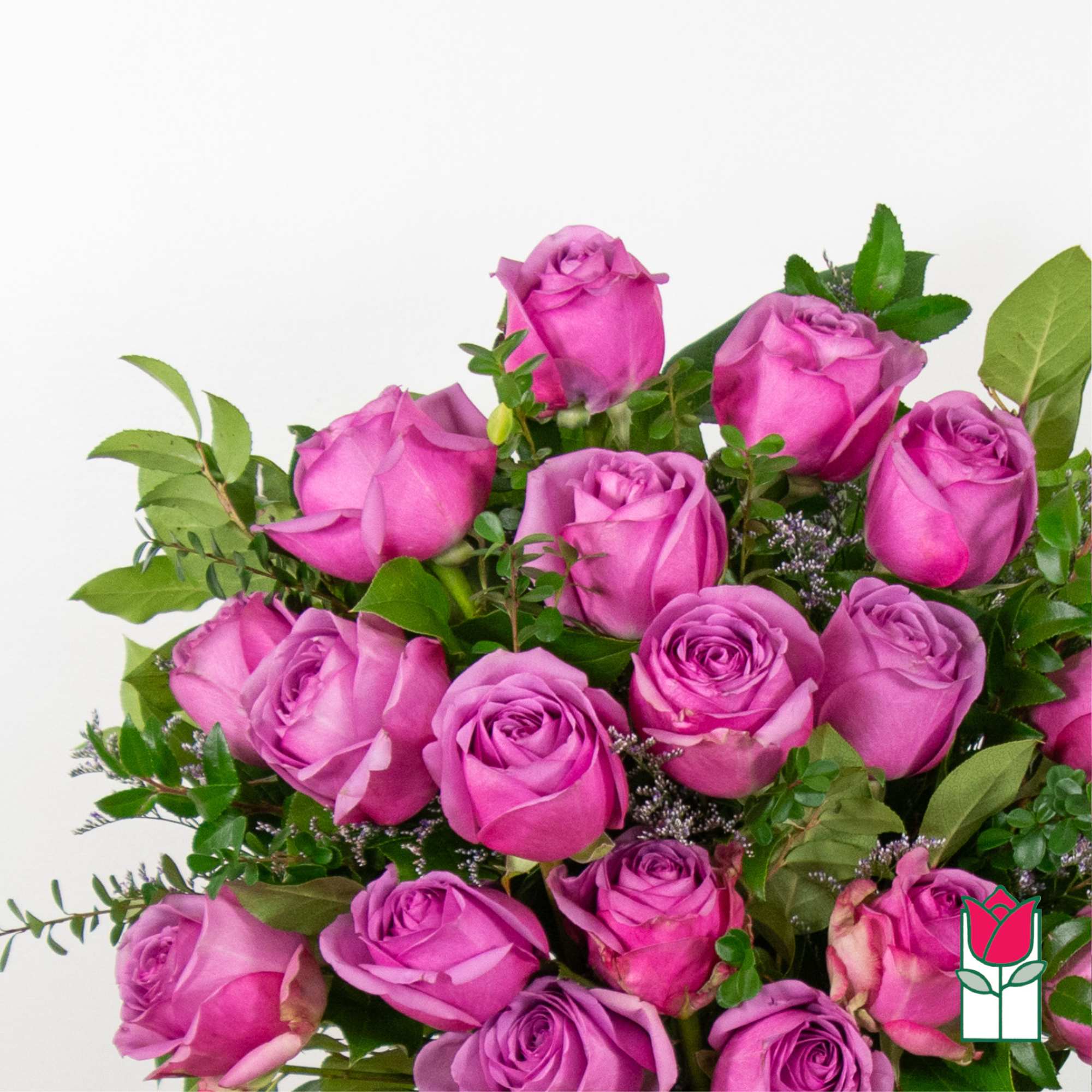 Bouquet of pink roses with green foliage