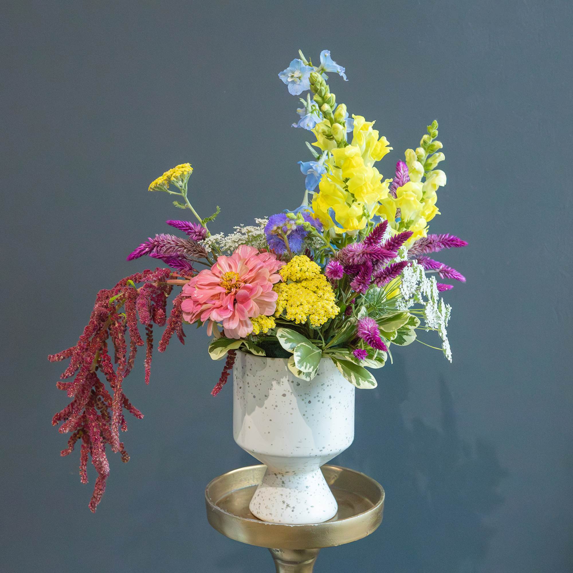 A bright, colorful, enchanting floral arrangement using flowers from our very own, photo 2 of 2