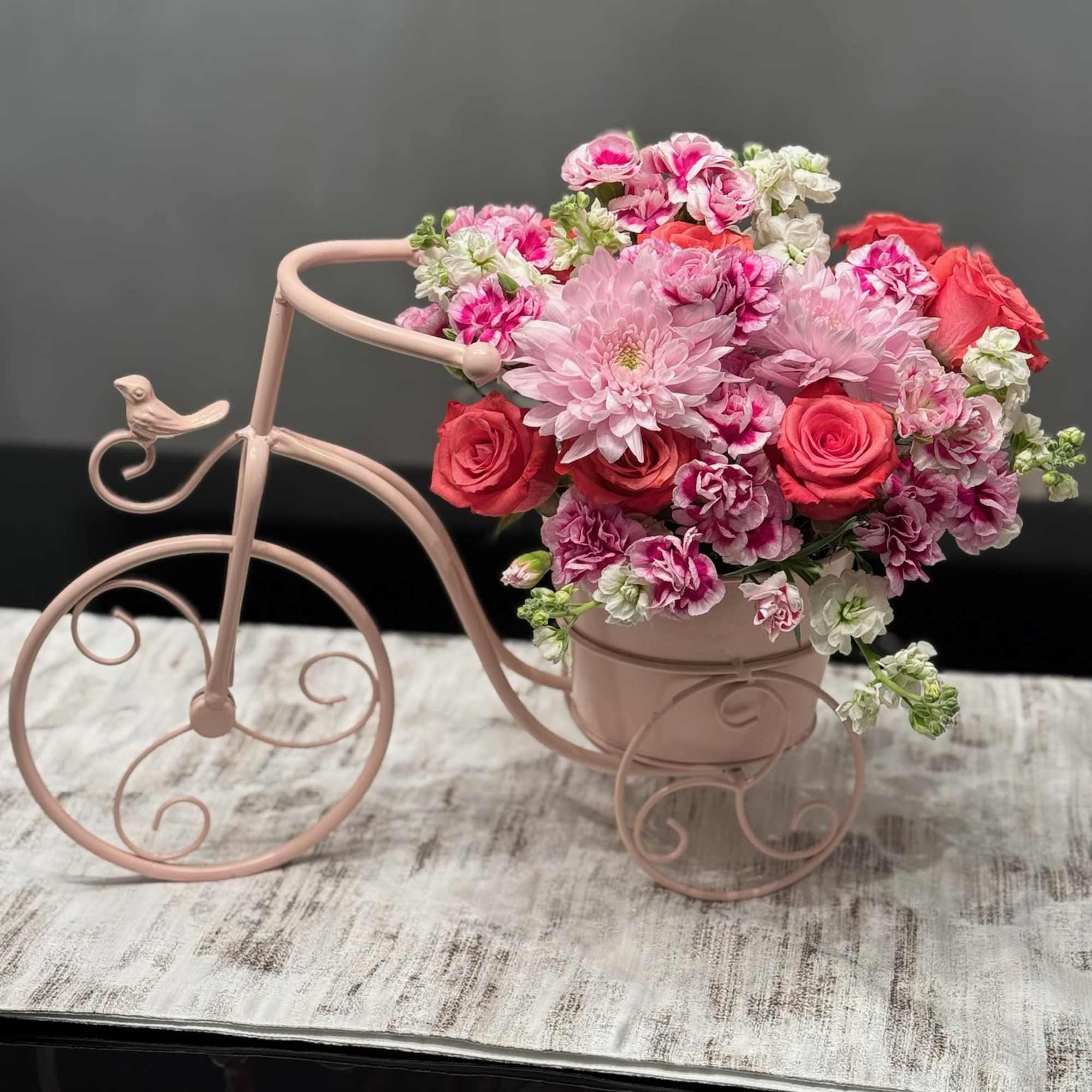 This charming, vintage-inspired arrangement is a masterclass in texture and color, blending, photo 4 of 4