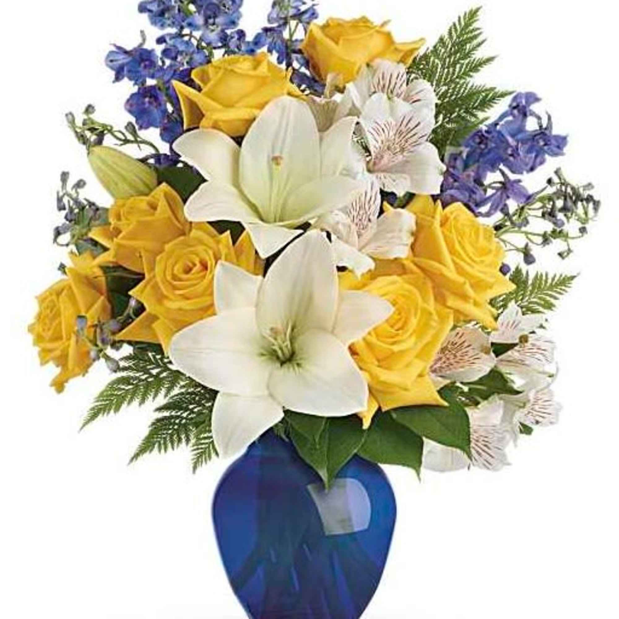 Like a sunny day at the shore, this bright bouquet invigorates and