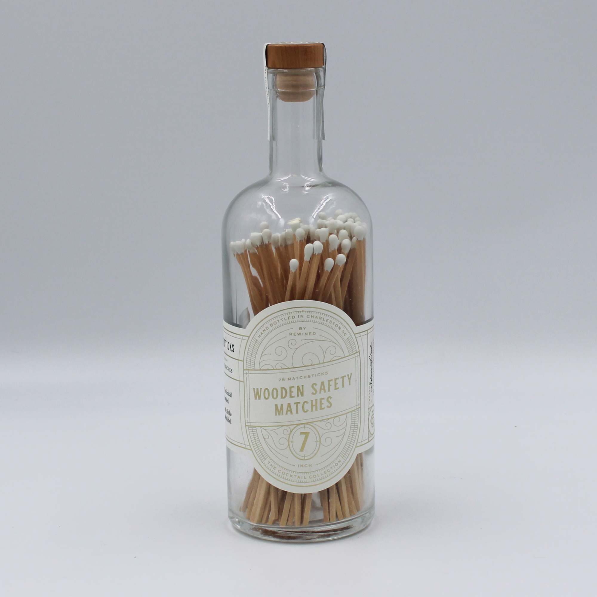 Glass bottle filled with wooden safety matches, photo 2 of 2