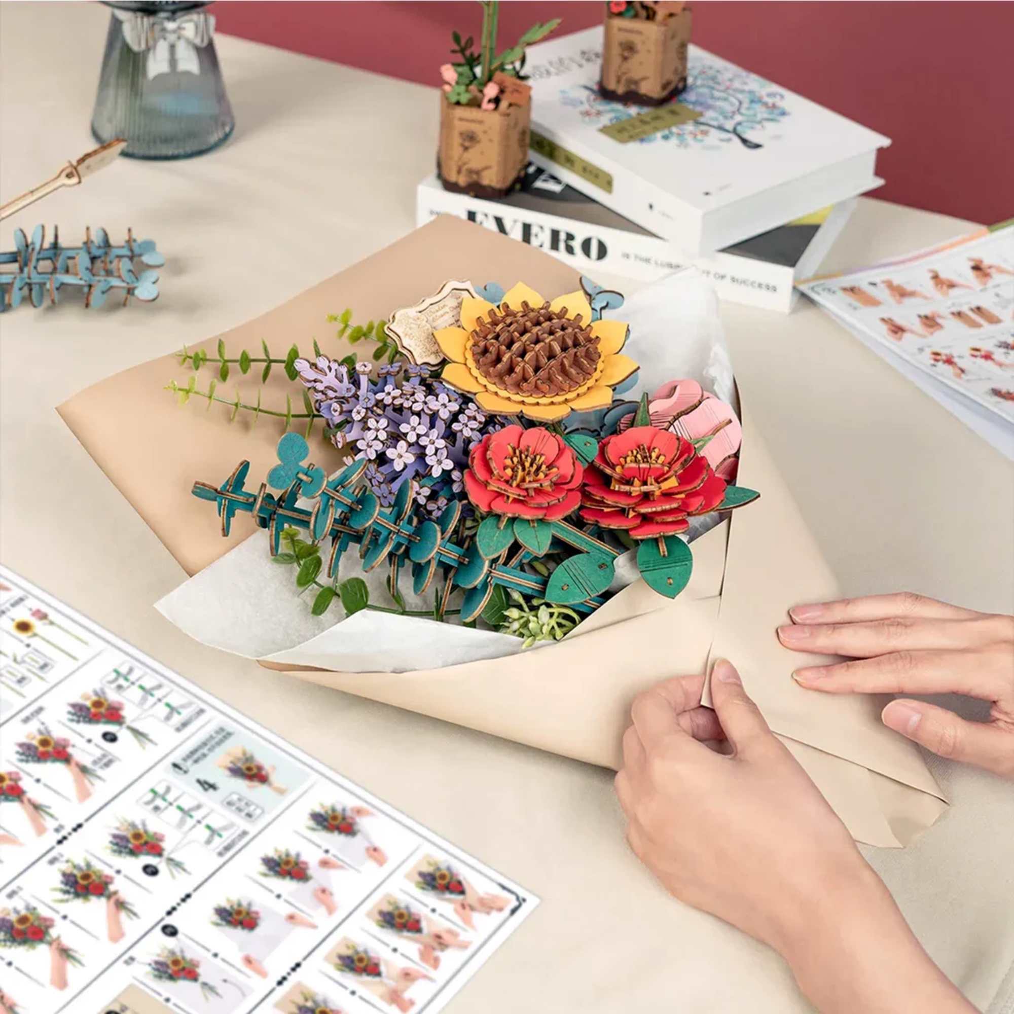 Craft your own everlasting bouquet with this charming 3D Wooden Flower Puzzle, photo 2 of 2