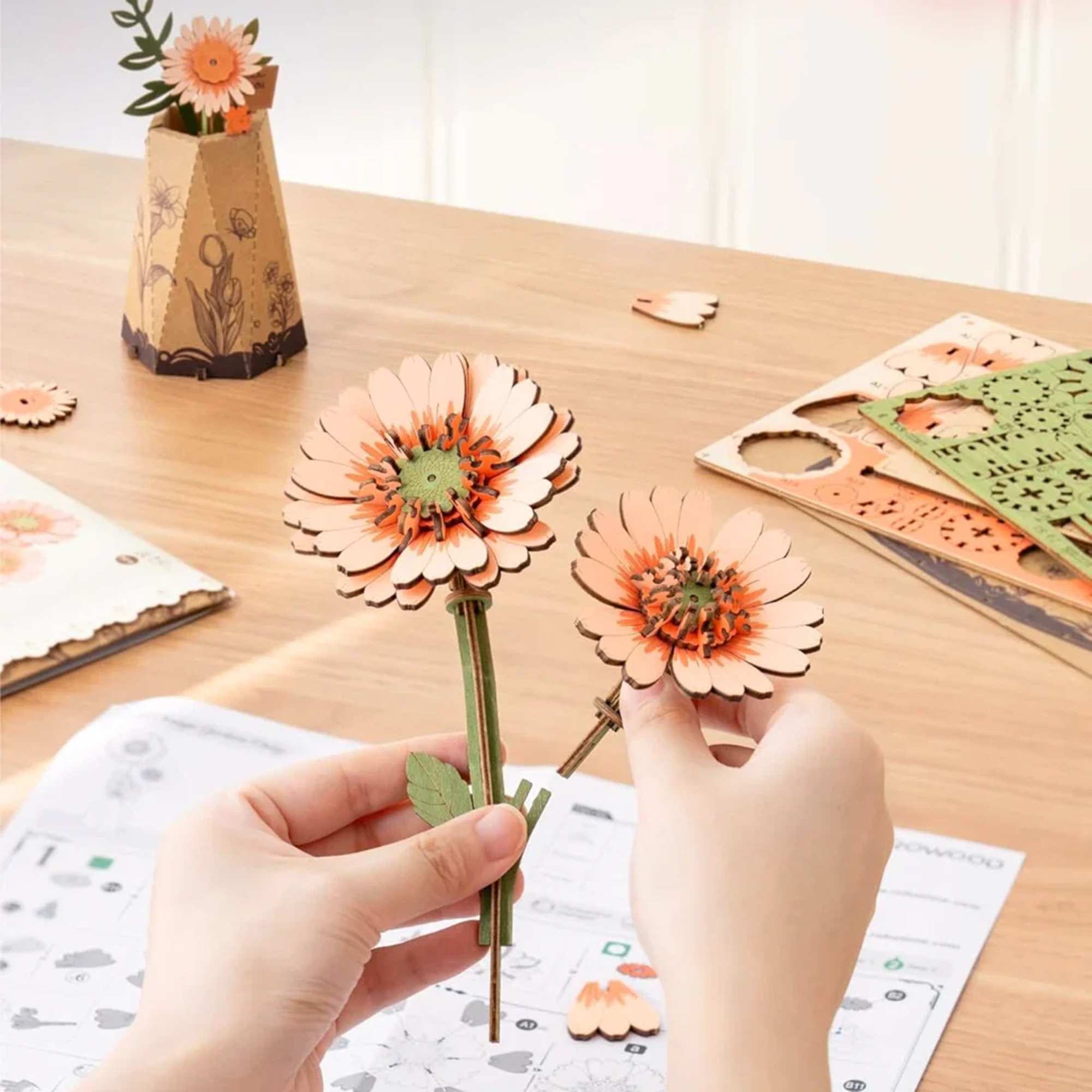 Bright, cheerful, and full of personality - our Orange Gerbera Daisy 3D, photo 2 of 3