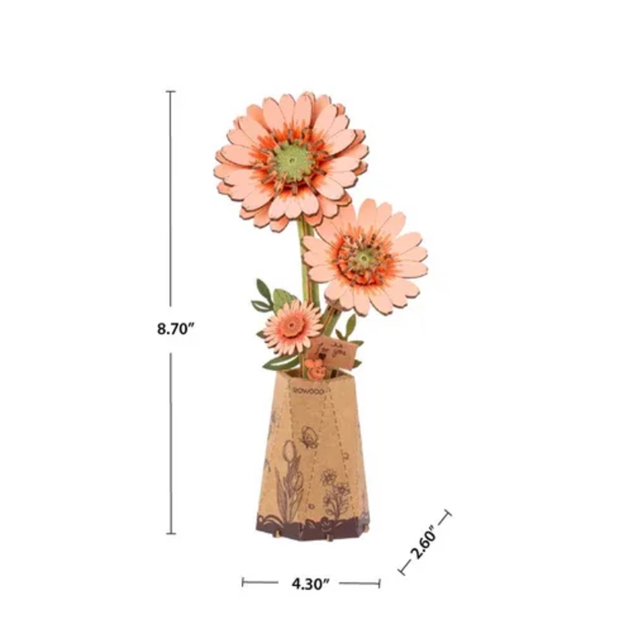 Bright, cheerful, and full of personality - our Orange Gerbera Daisy 3D, photo 3 of 3