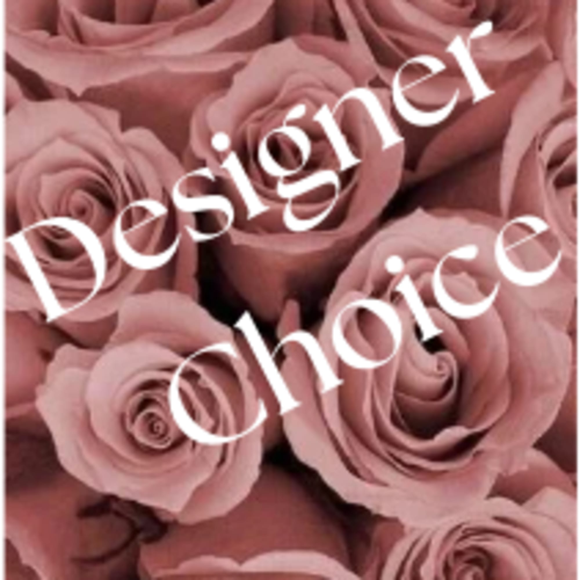Close-up of dusty pink roses with a diagonal watermark