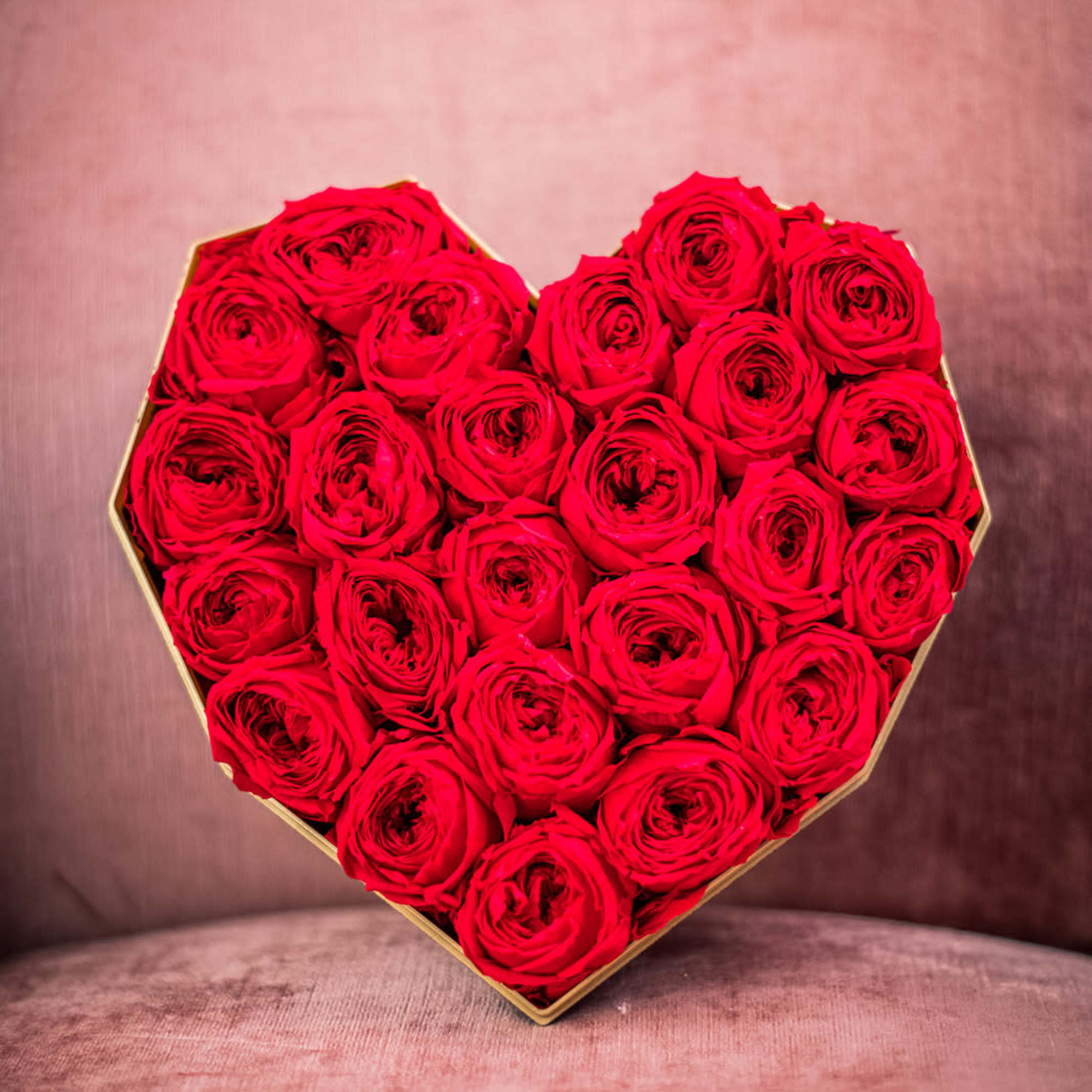Unique, geometric heart-shaped box
Fully pack with healthy, gorgeous preserved garden roses.
The ultimate, photo 2 of 3