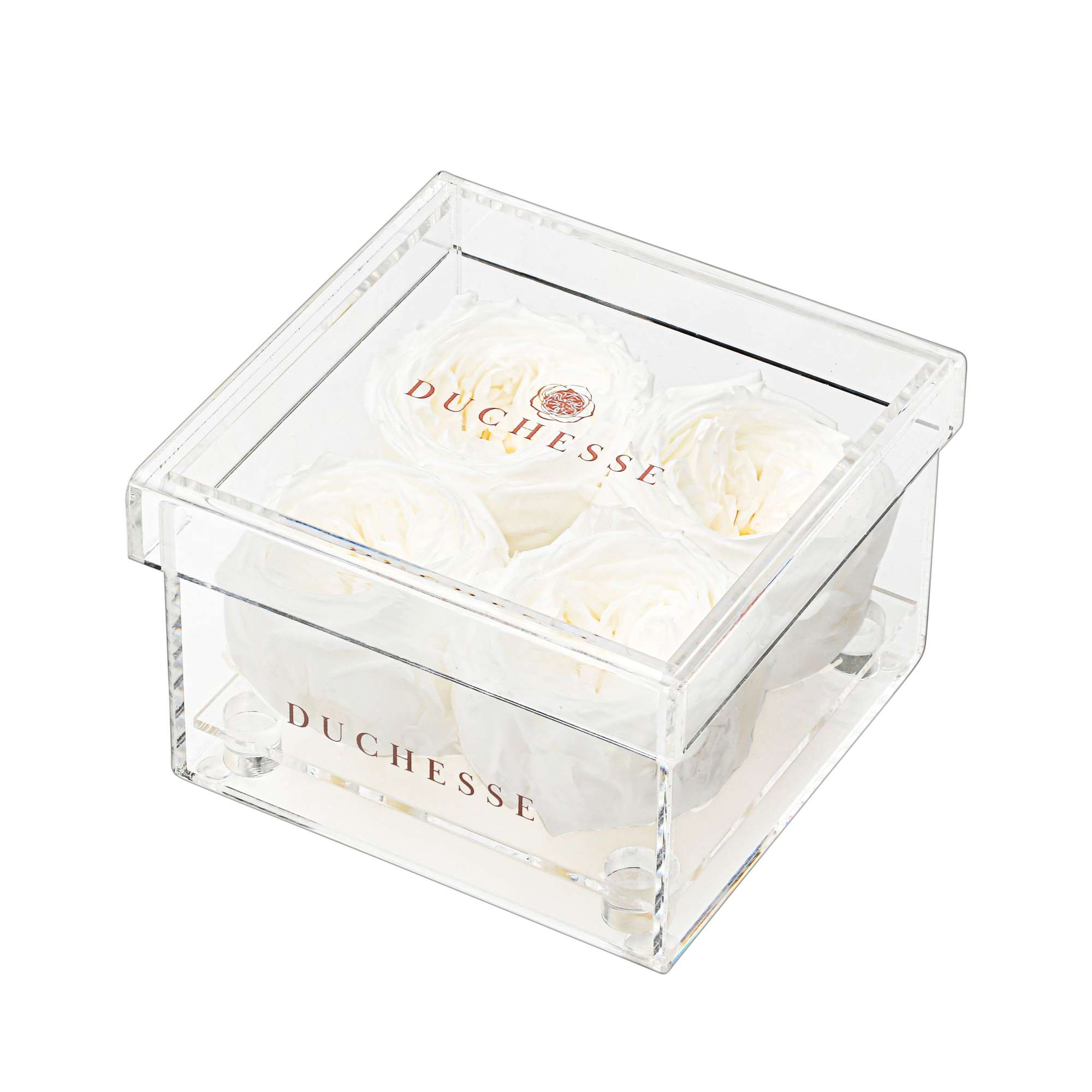 Customize our midsize preserved rose box!

Clear acrylic box protects your roses without