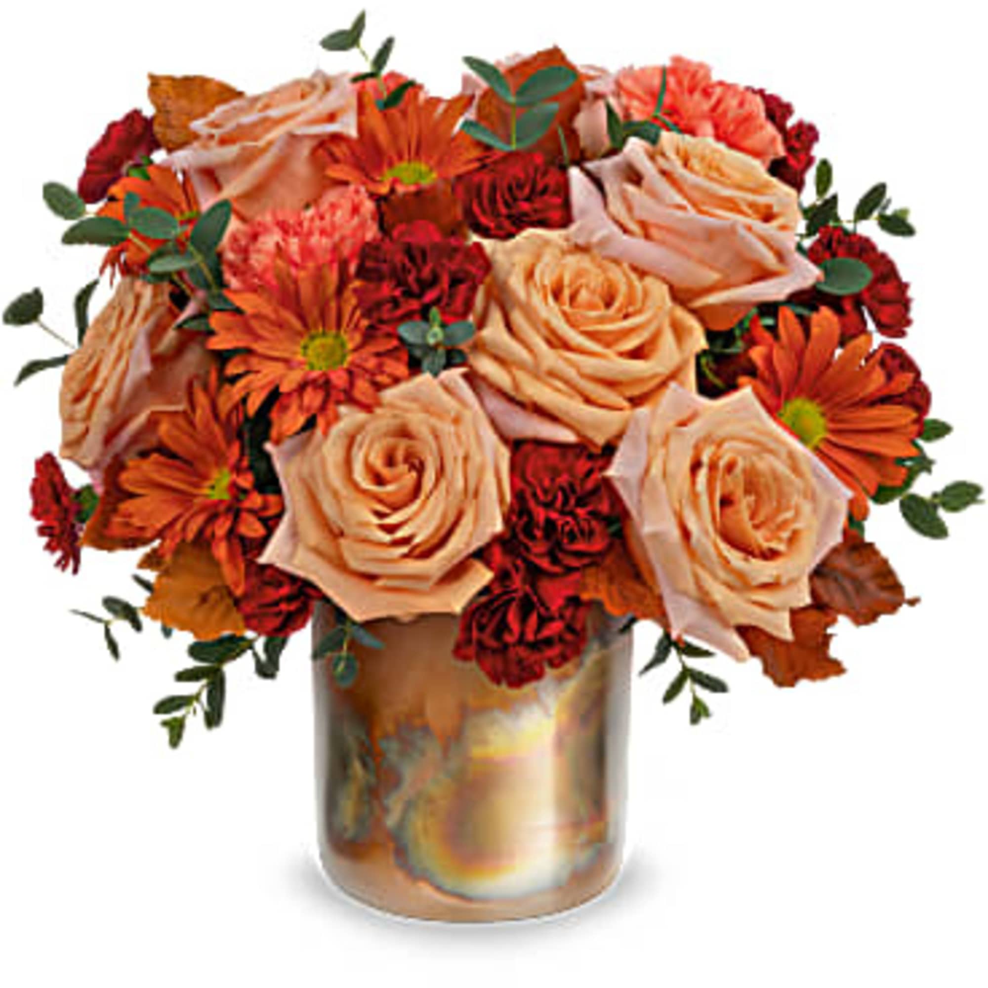 Teleflora's Copper Rose Bouquet stunning fall bouquet certainly leaves them breathless! Brimming