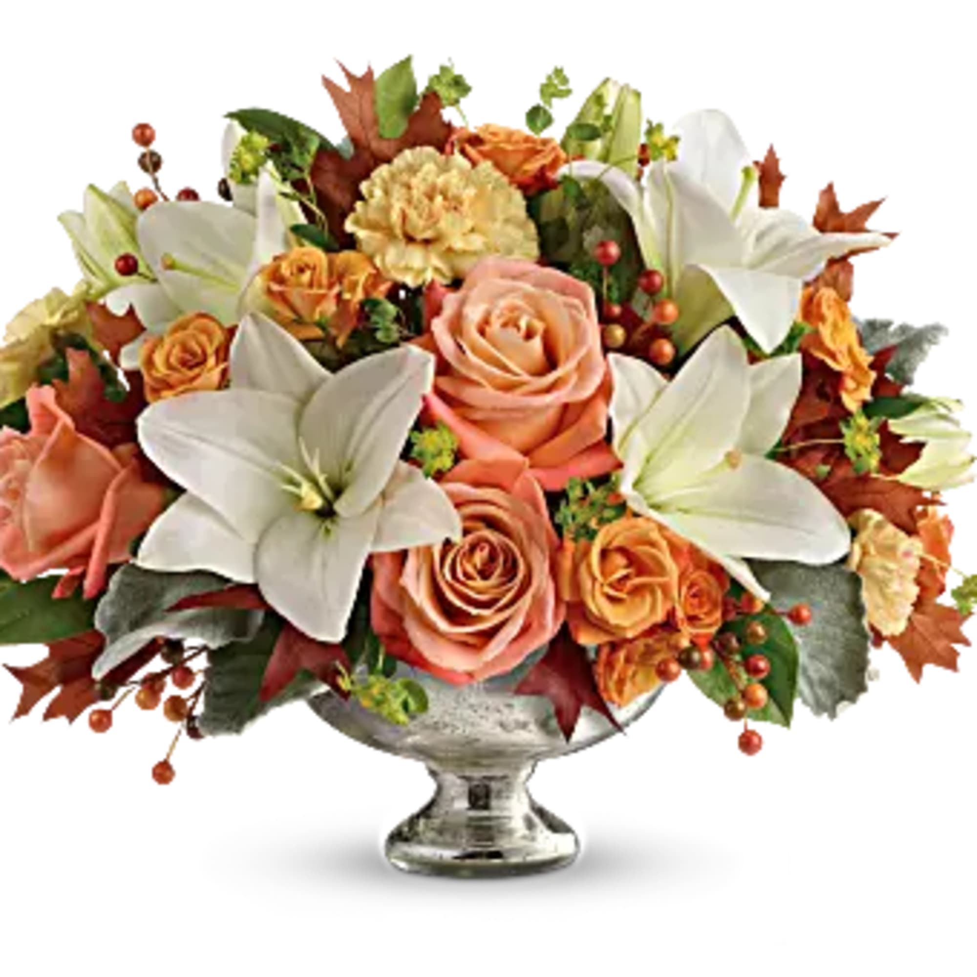 Autumn shimmer! Dress their fall table with this gorgeous, seasonal work of