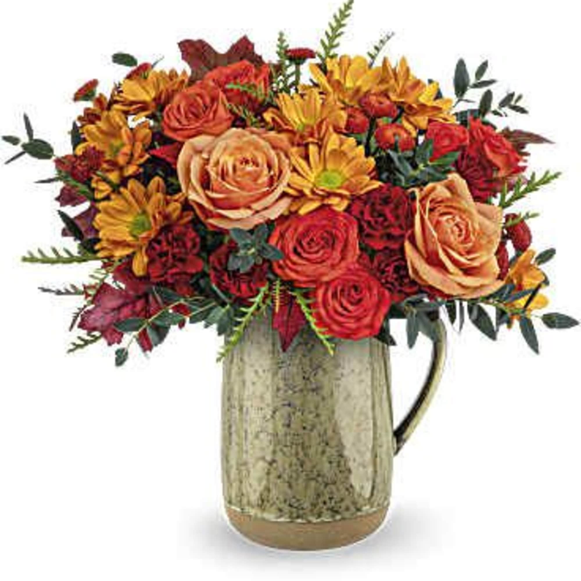 Embrace the charm of autumn's majestic meadow with this heartfelt rose bouquet