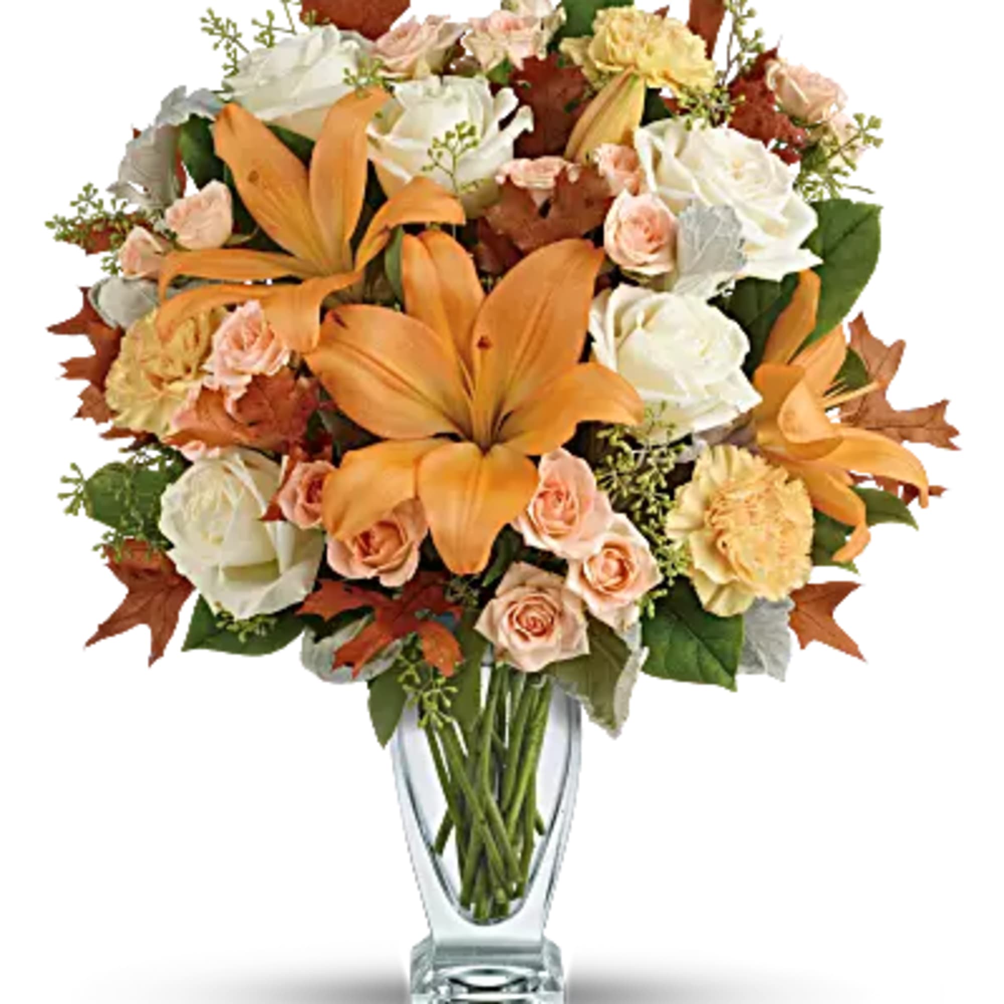 Capture the natural beauty of autumn with this stunning arrangement of lilies, photo 2 of 3