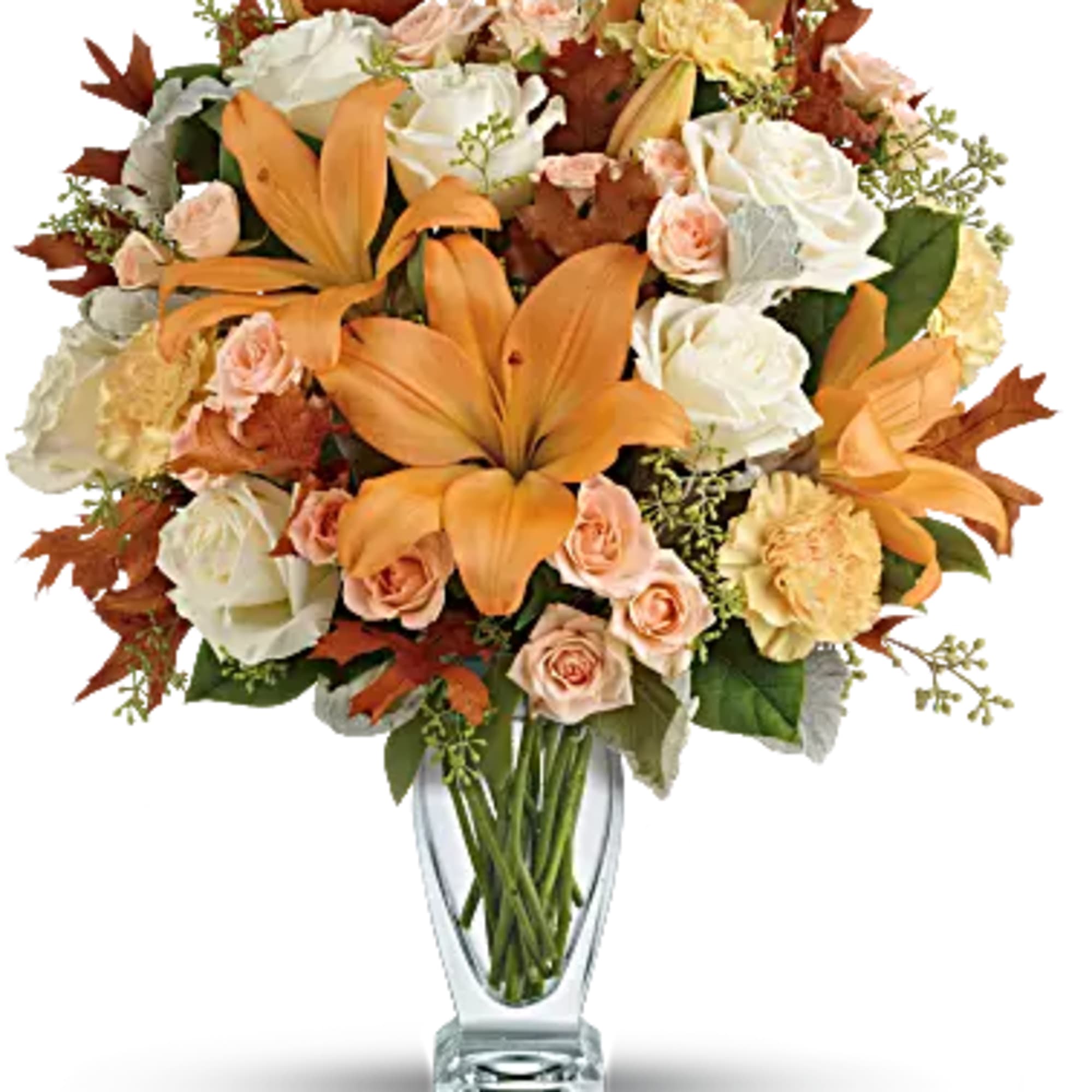 Capture the natural beauty of autumn with this stunning arrangement of lilies, photo 3 of 3