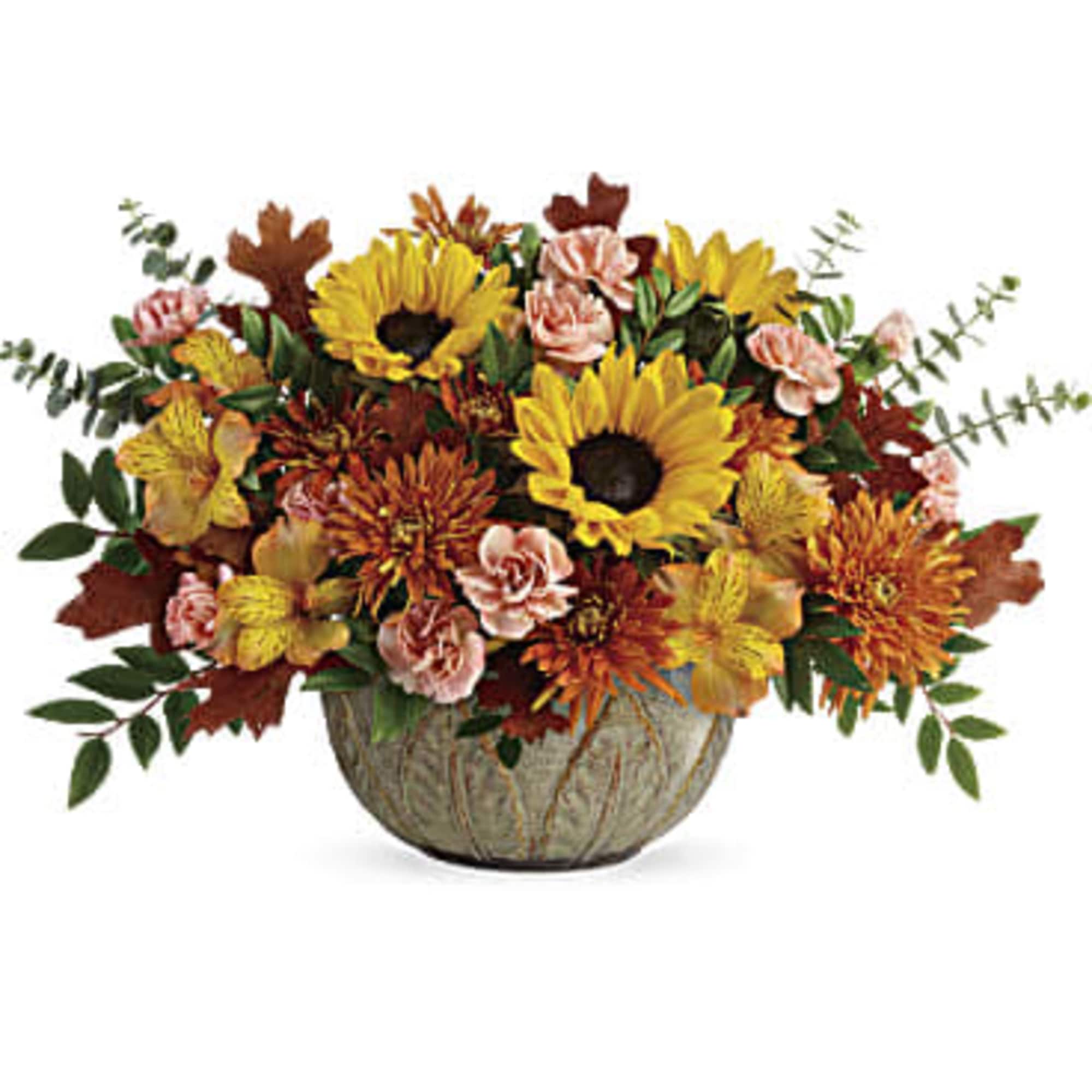 Like a ray of autumnal sunshine, this stunning sunflower bouquet brightens everyone's