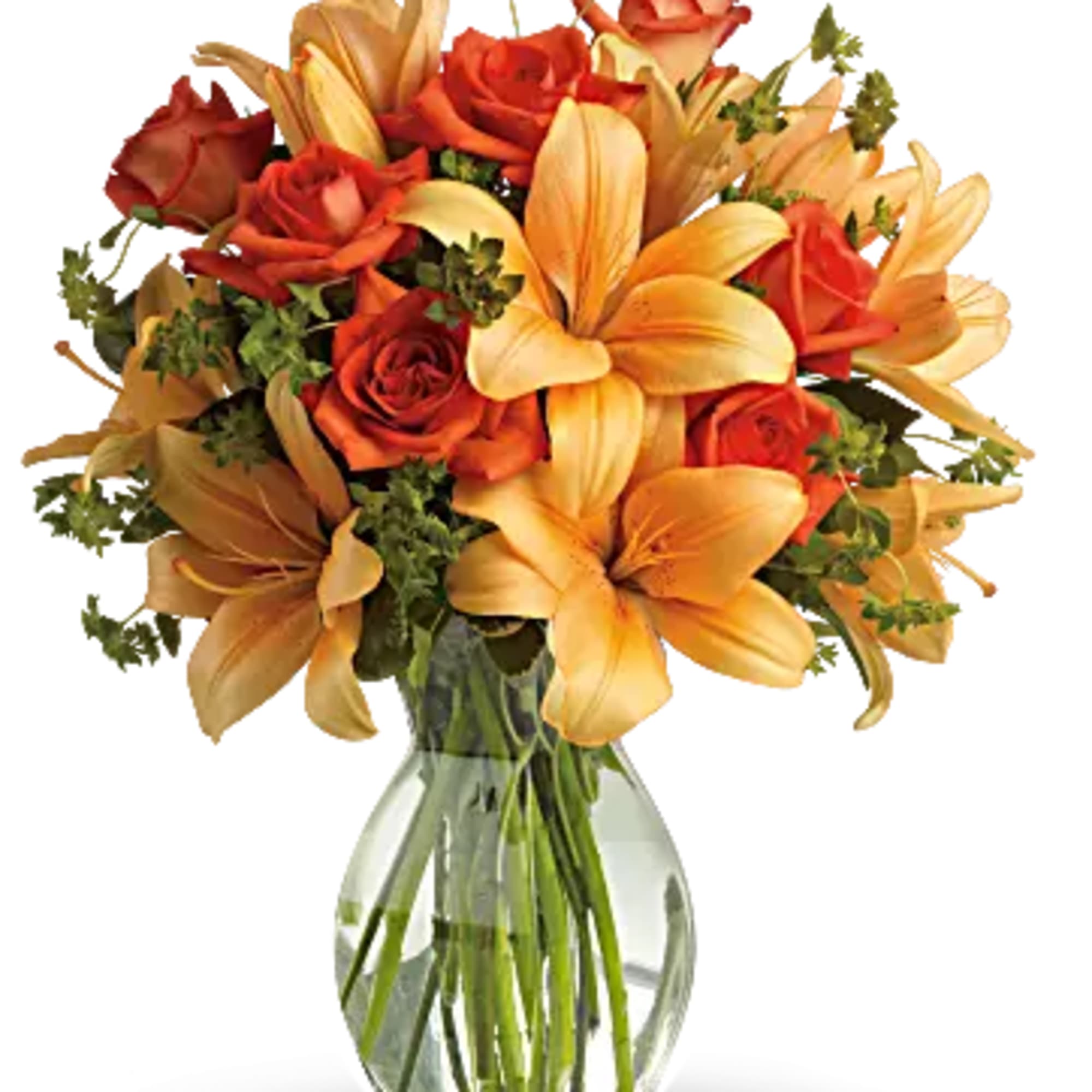 Ignite their heart with this inspirational gift of warm orange roses and, photo 2 of 3