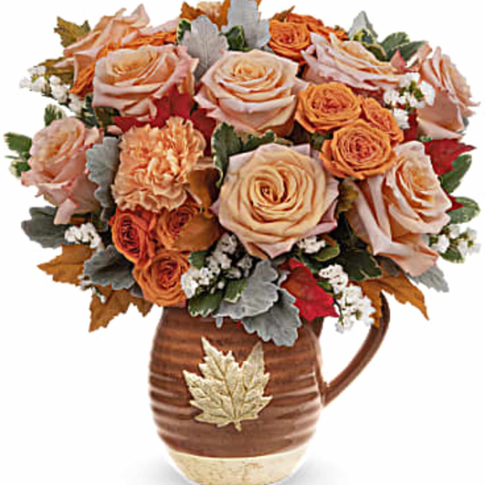 Nothing says fall quite like this bountiful bouquet of autumnal roses in