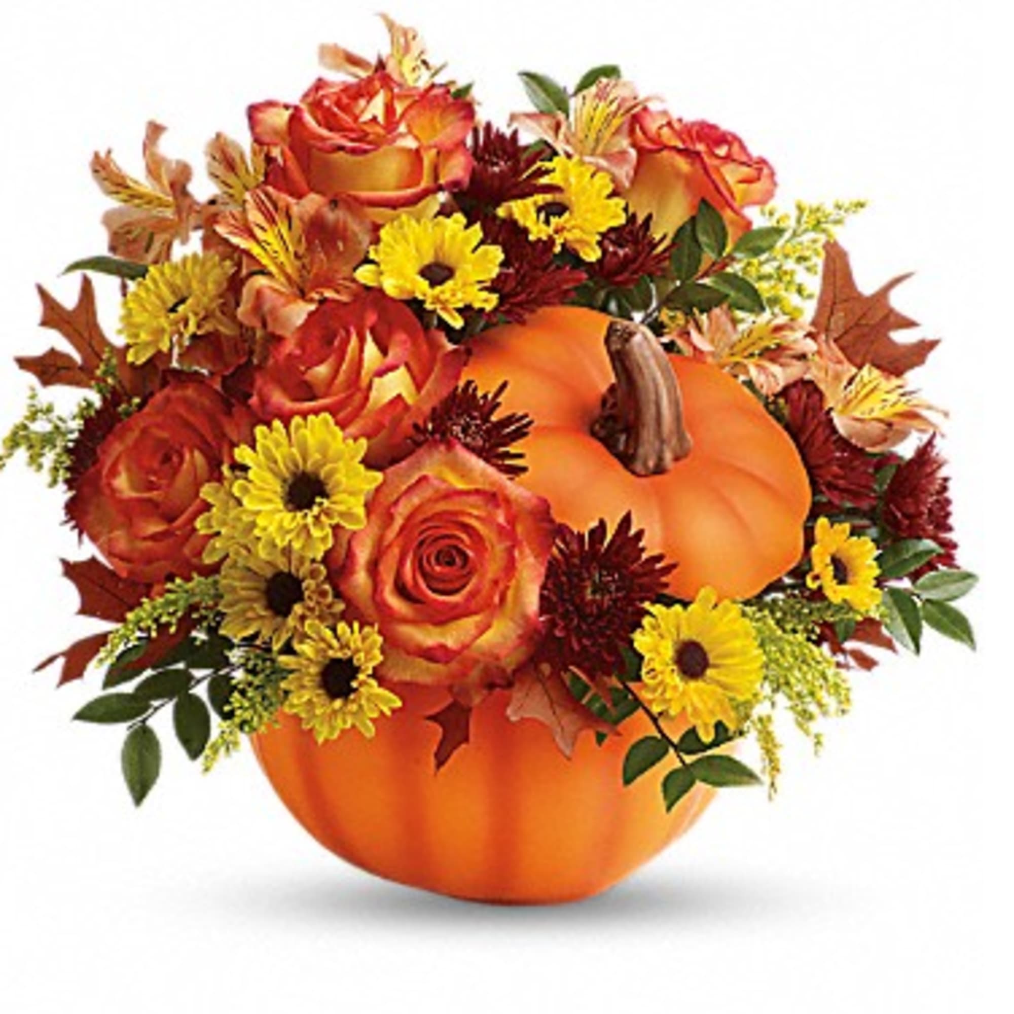 Celebrate the beauty of fall with this colorful, heartwarming mix of roses, photo 2 of 3