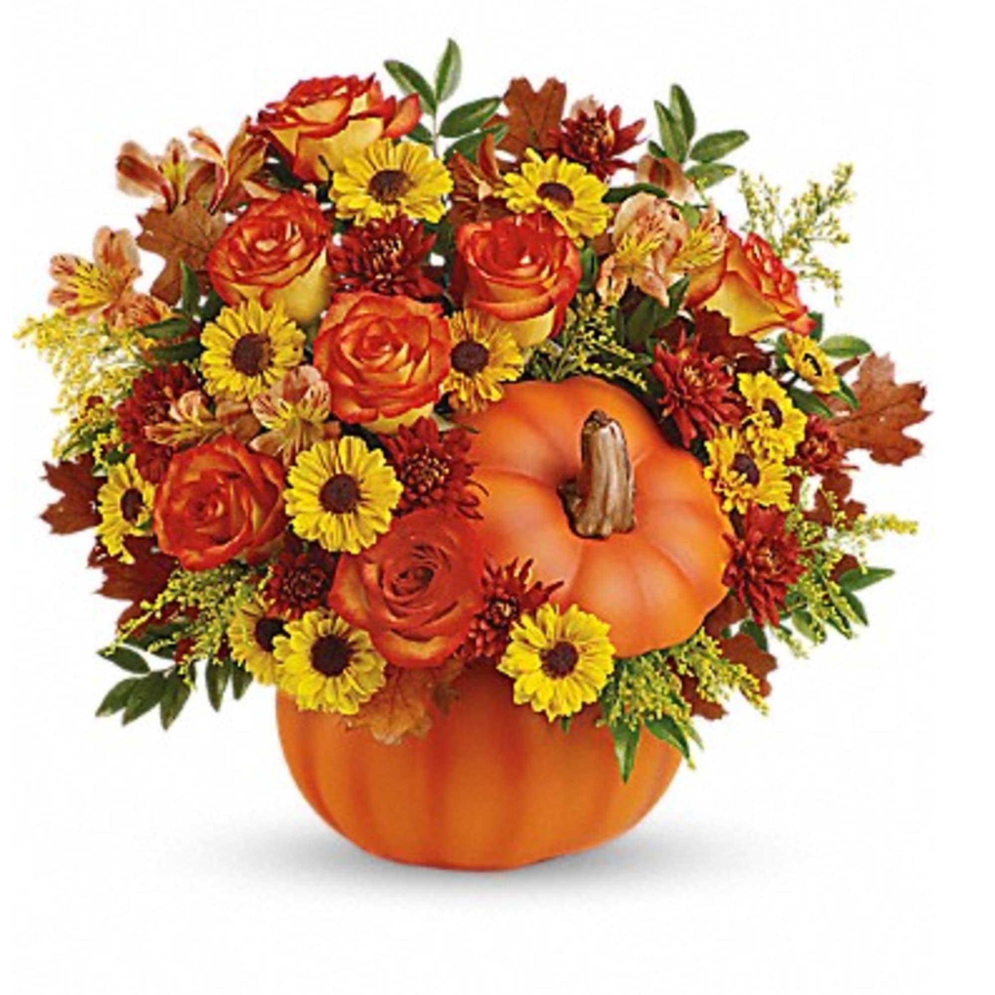 Celebrate the beauty of fall with this colorful, heartwarming mix of roses, photo 3 of 3