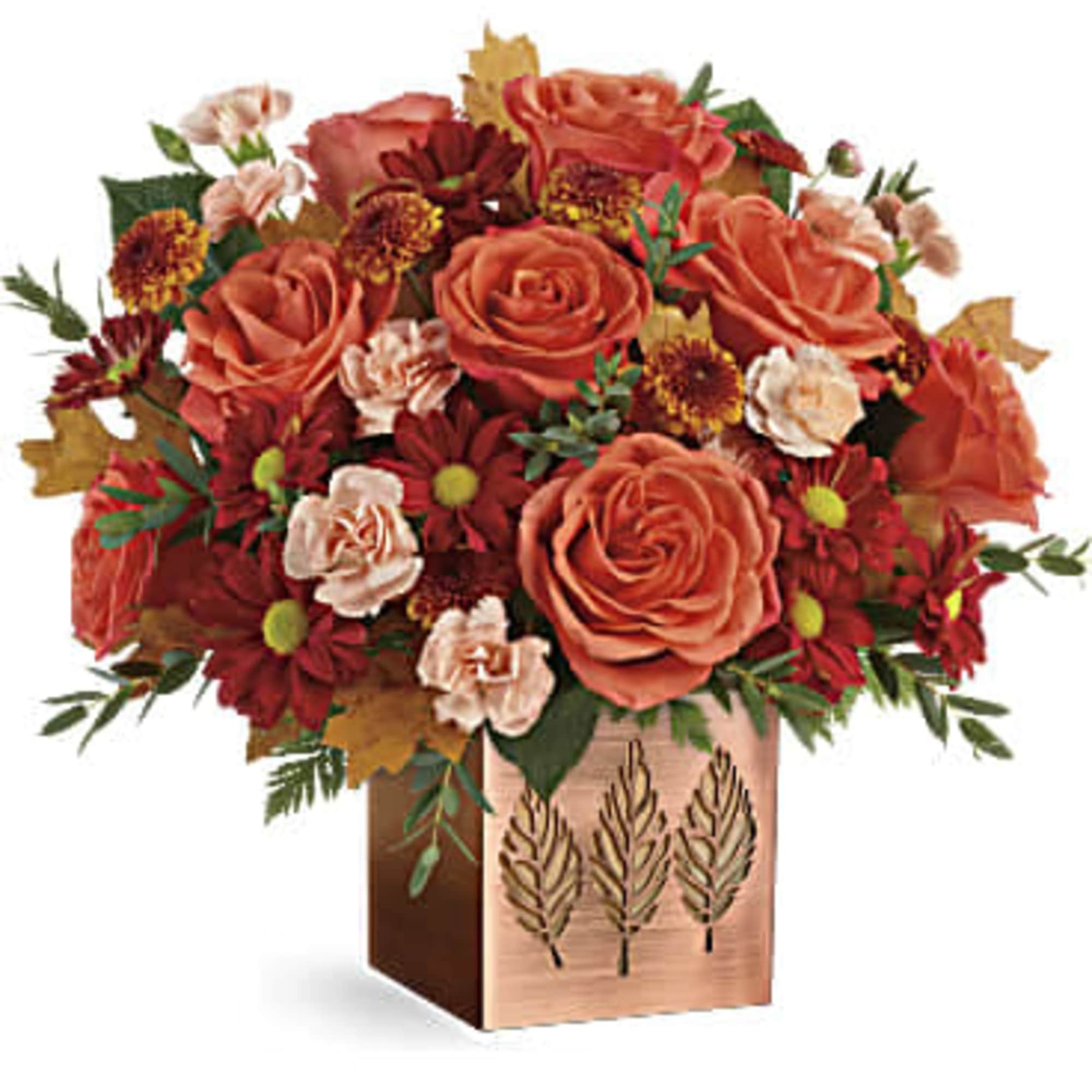 Capture the magic of fall with this seasonal rose bouquet, presented in, photo 3 of 3