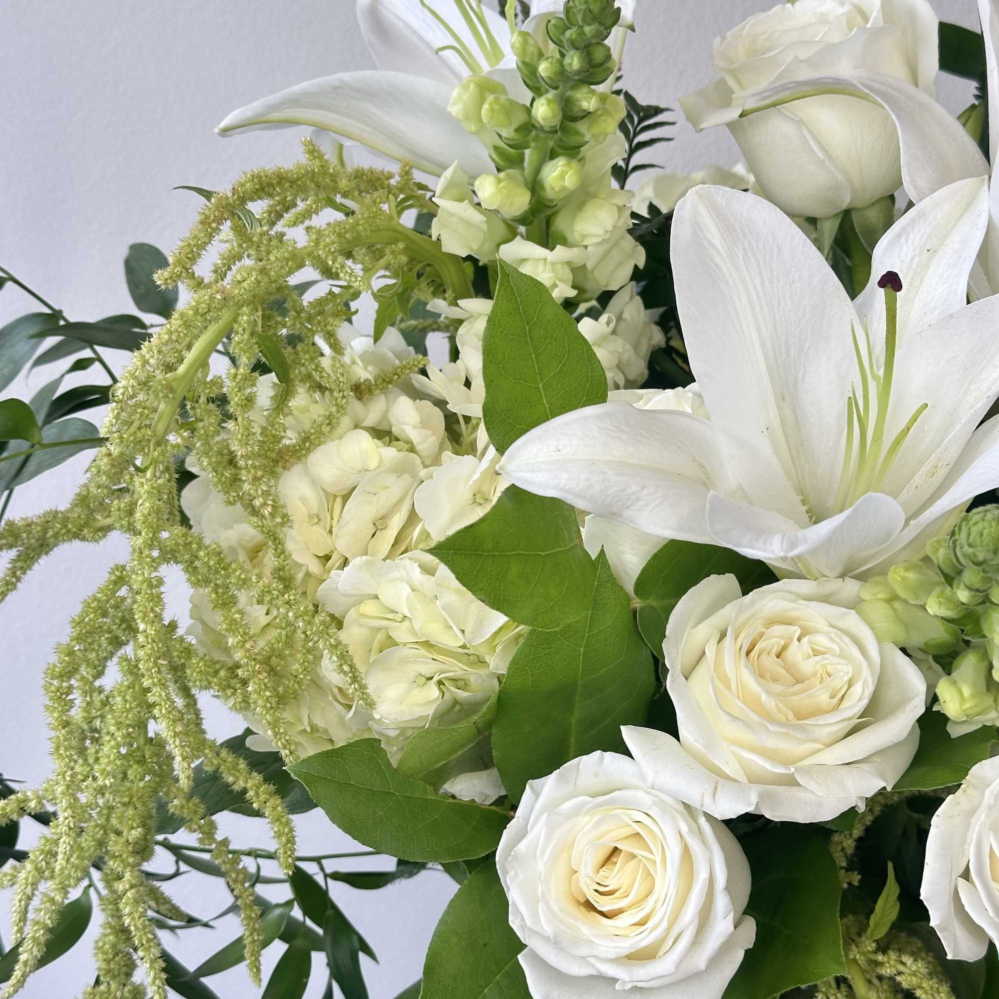Discover the enchanting beauty of Lovely Lilies, a sophisticated all-white flower arrangement, photo 3 of 3