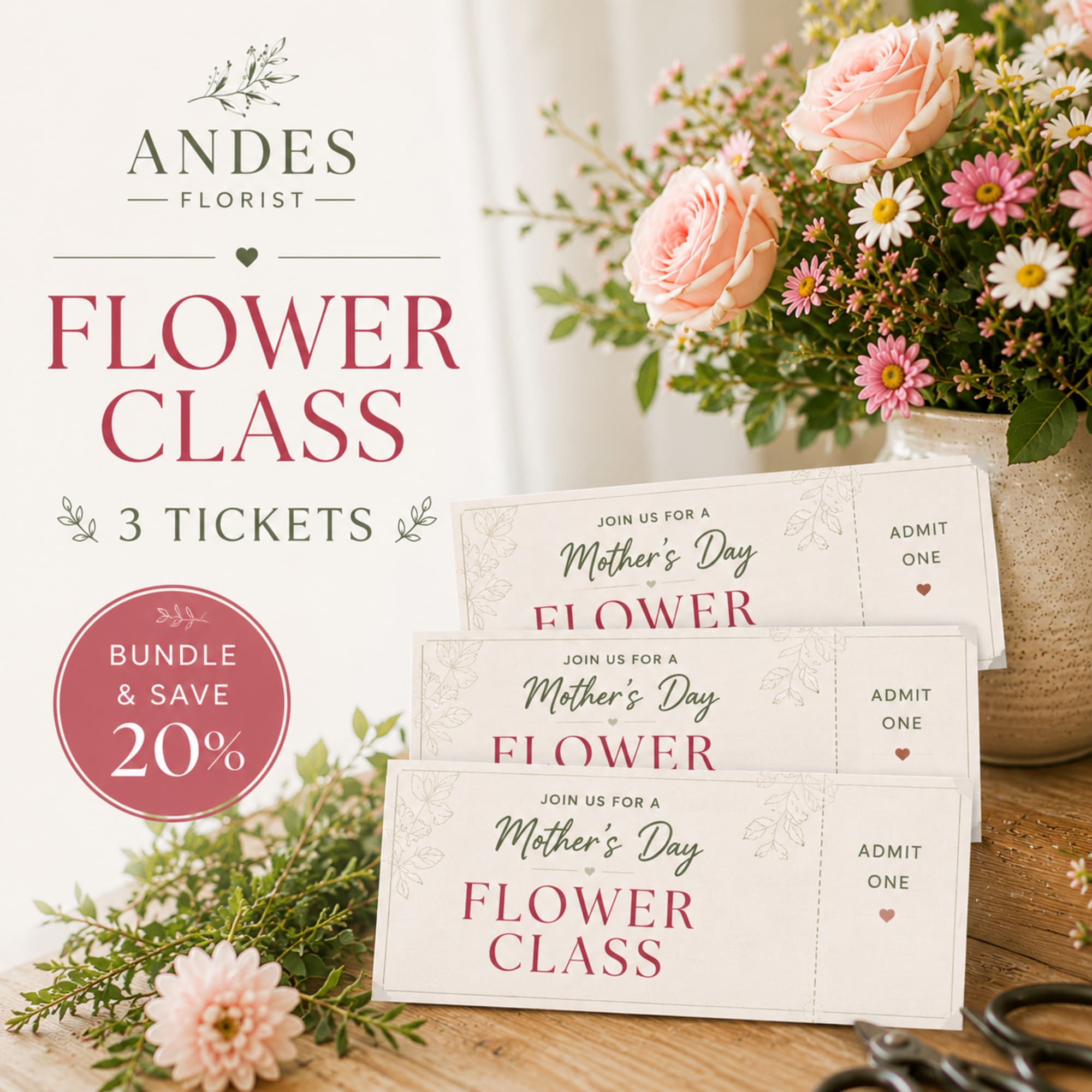 Join us for a fun and creative in-person floral workshop where you'll