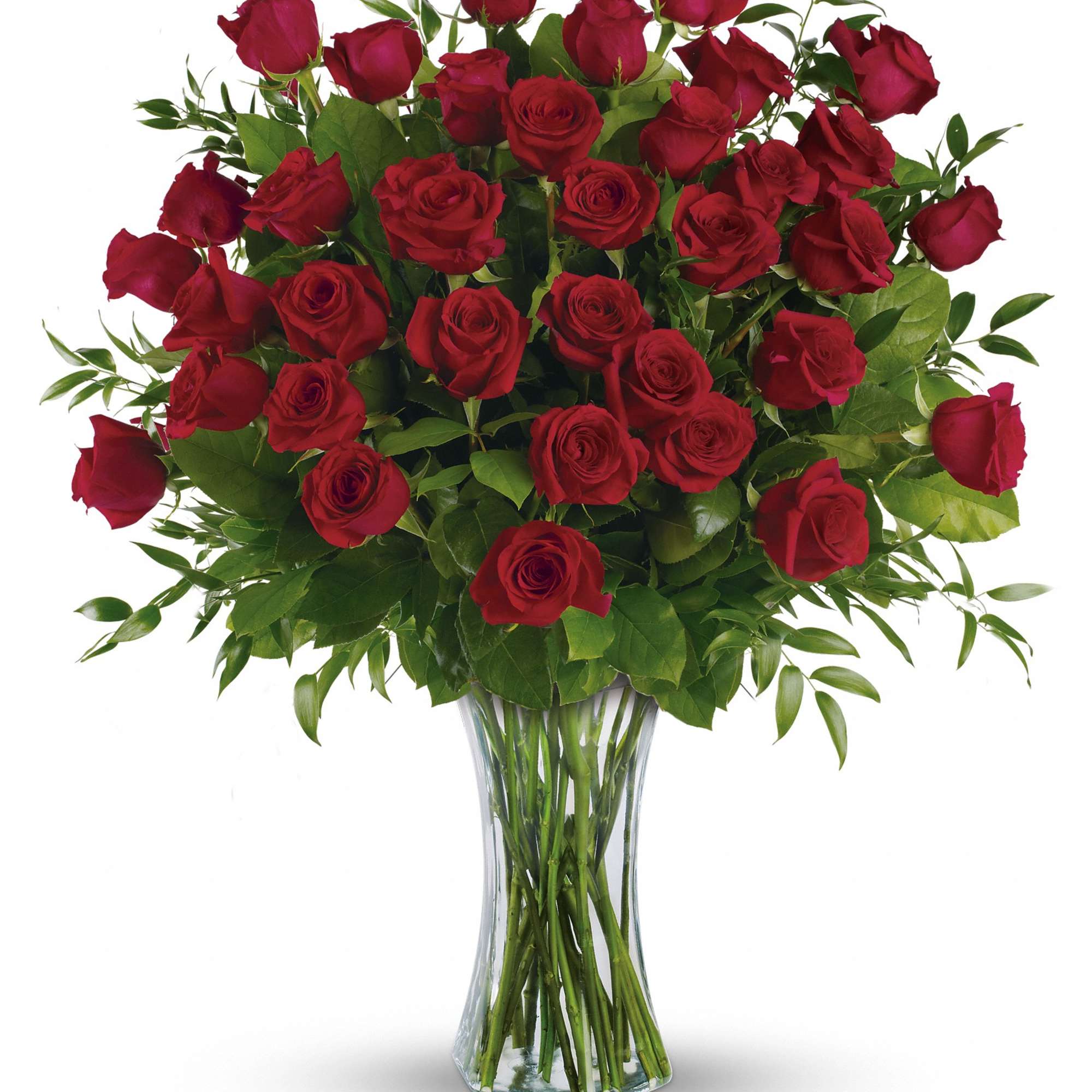 These two dozen red roses provides the classic romantic gift. It's perfect