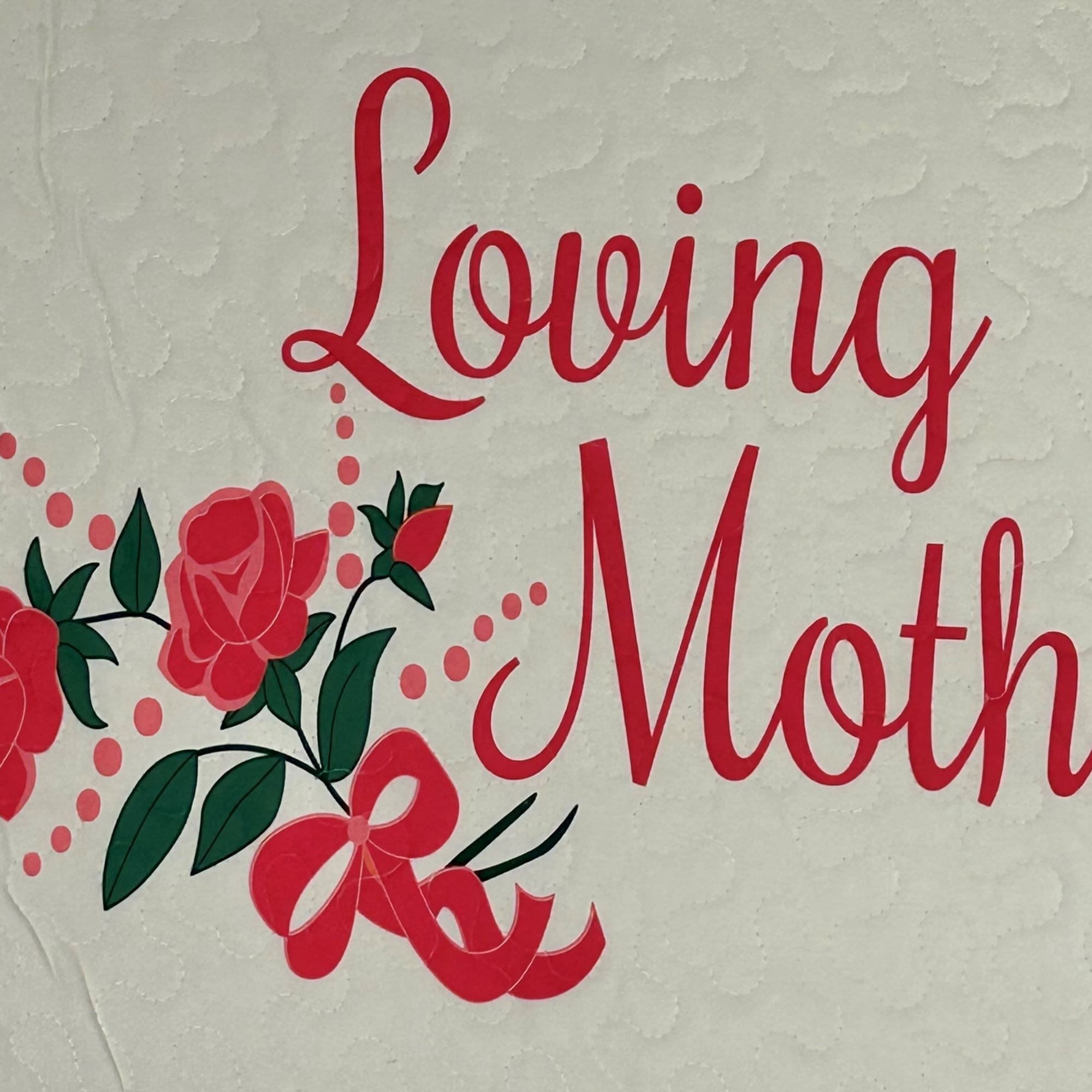 Pink floral Mother's Day graphic with roses and leaves