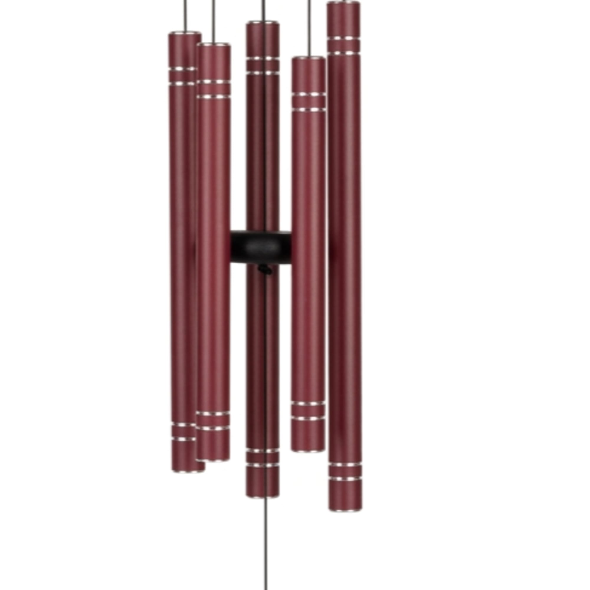 Red metal tubes ring with a warm, seasonal tone - this 36"